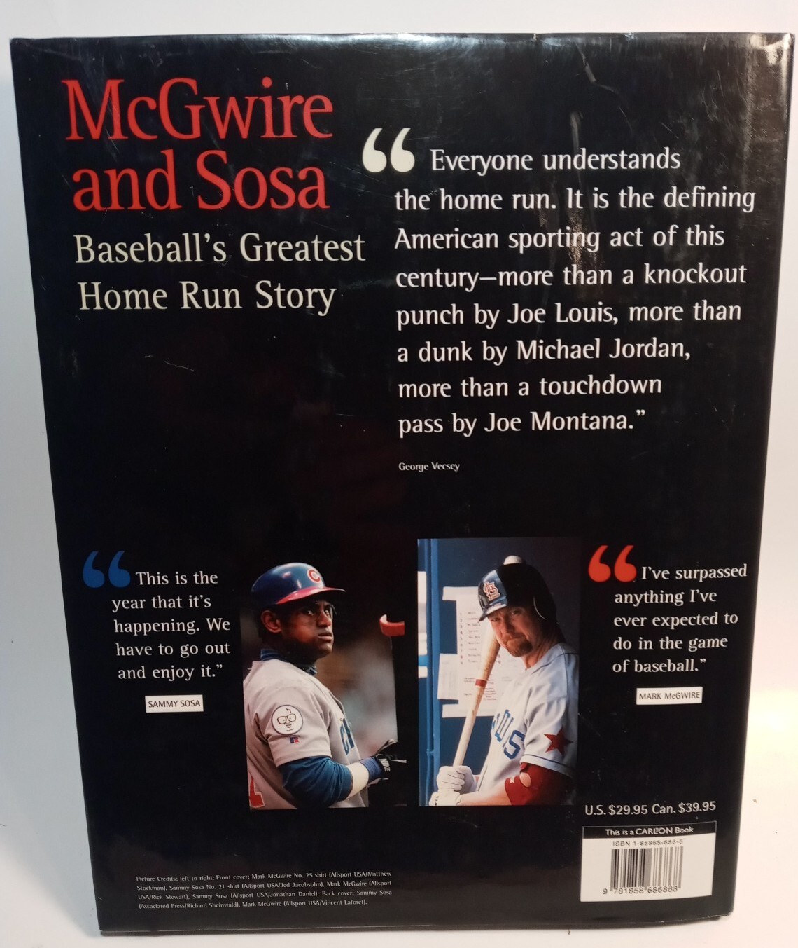 McGwire and Sosa Baseball’s Greatest Home Run Story 1998 Hardcover First Edition