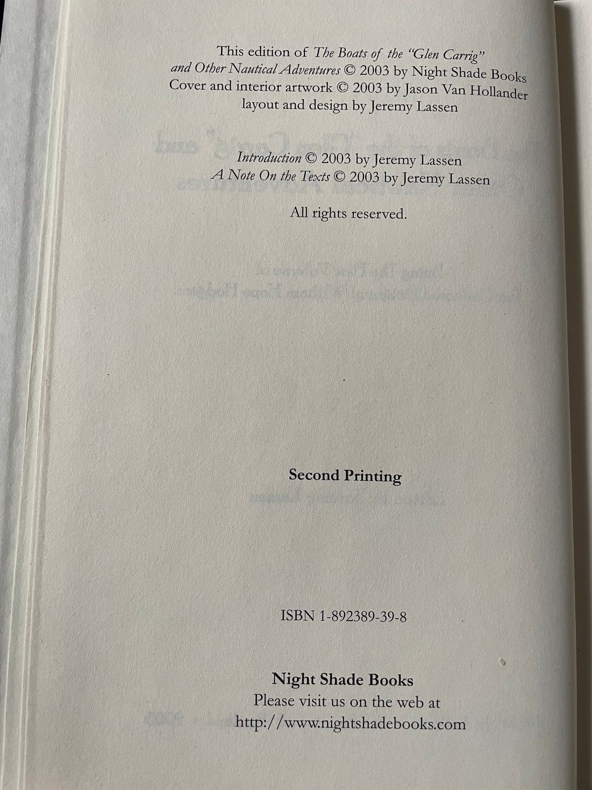 BOATS OF THE GLEN CARRIG collected Fiction William Hope Hodgson vol 1 2nd print