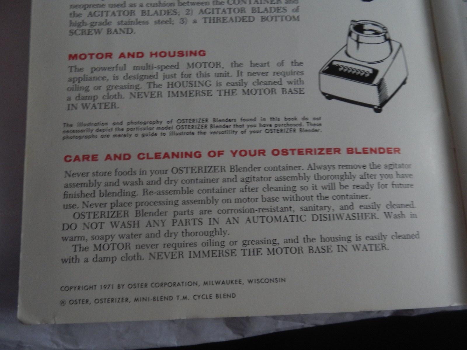 OSTERIZER Blender Spin Cookery Cookbook-31 Pages Oster Corp-Milwaukee WI 1971