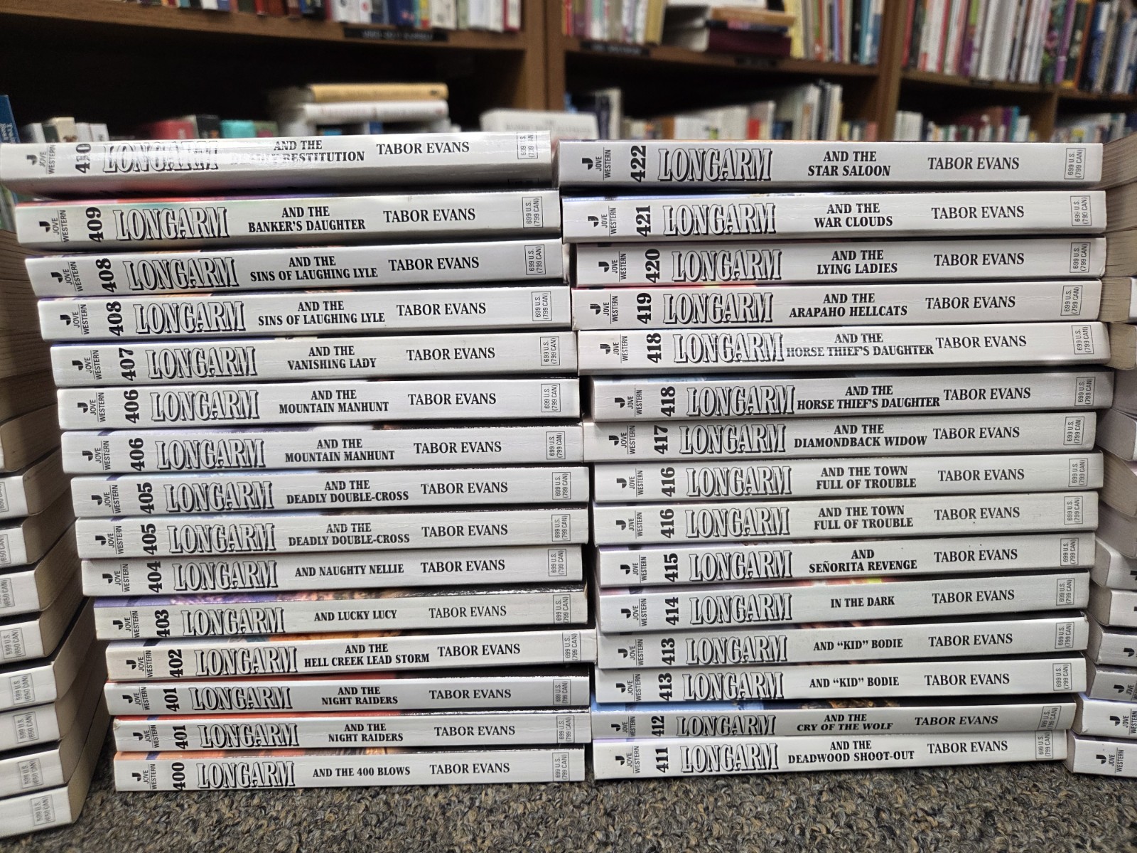 Longarm Western Lot 103 Books Tabor Evans Paperback Collection #347-428
