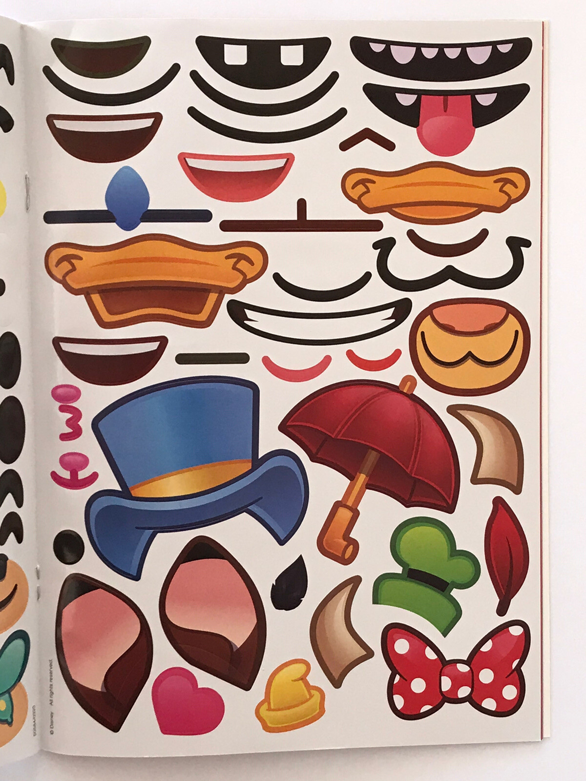 2 Disney Emoji Stickertivity Funny Faces Books 16 pages of Faces, Sticker Sheets