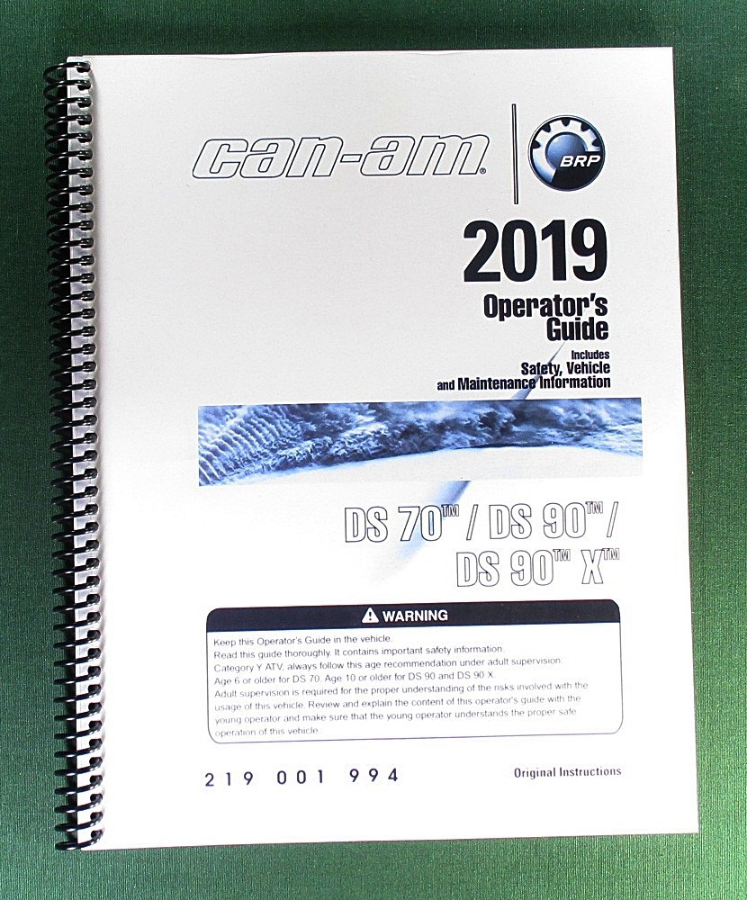 2019 Can-Am DS 90 Owner’s Manual: 156 Pages & Protective Covers!