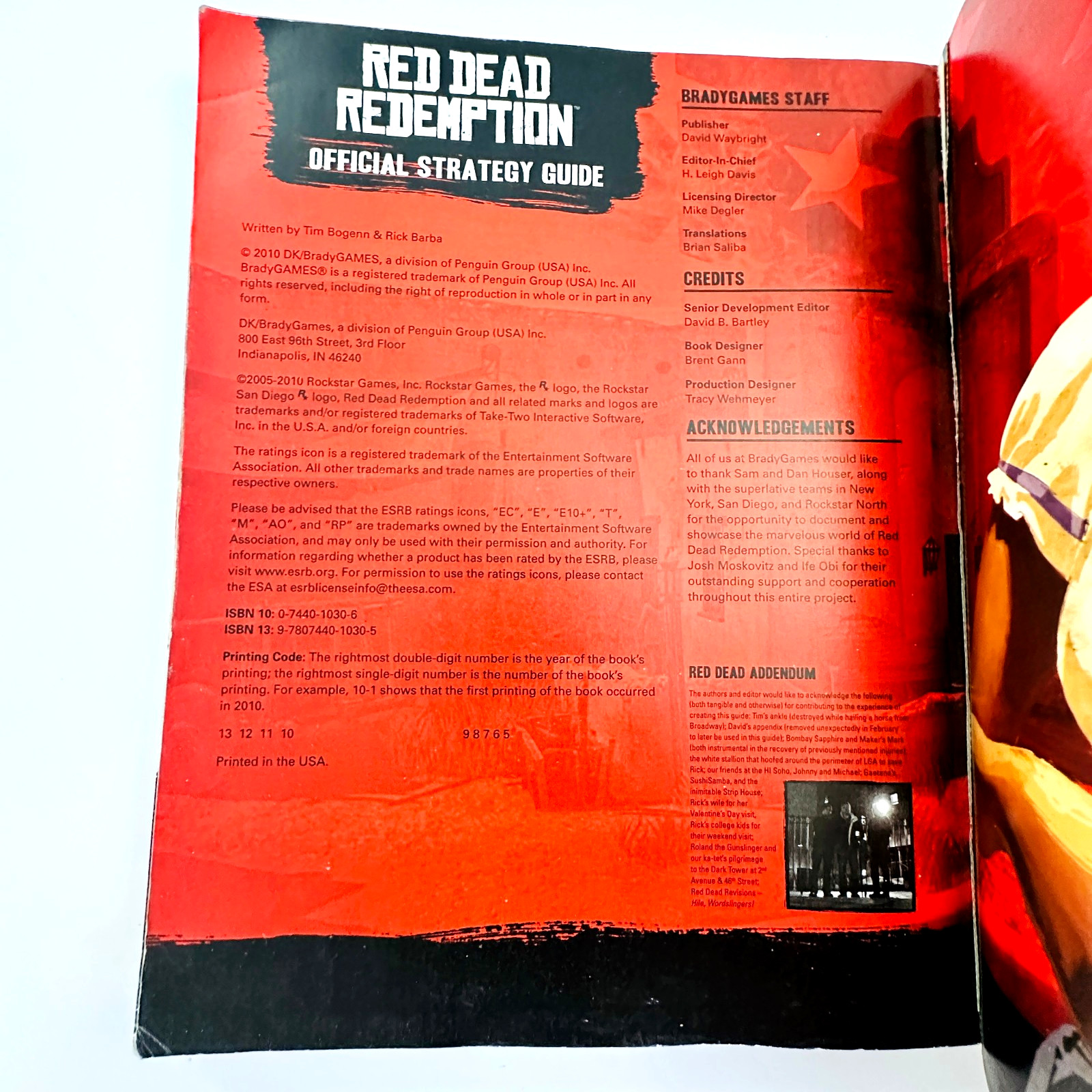 Red Dead Redemption BradyGames Signature Series Strategy Guide NO MAP/POSTER