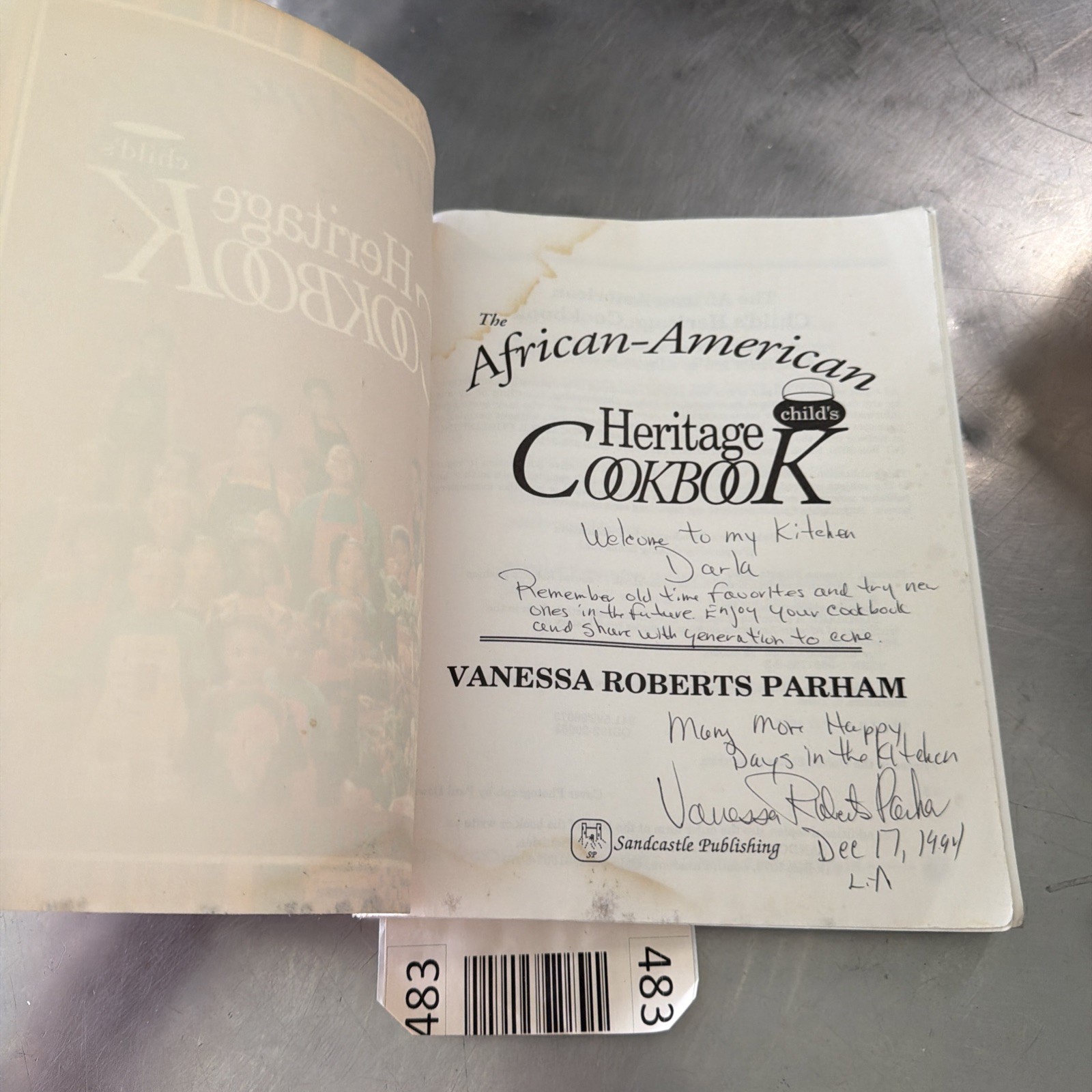 African-American Child’s Heritage Cookbook – paperback Parham, Vanessa WATER DEM