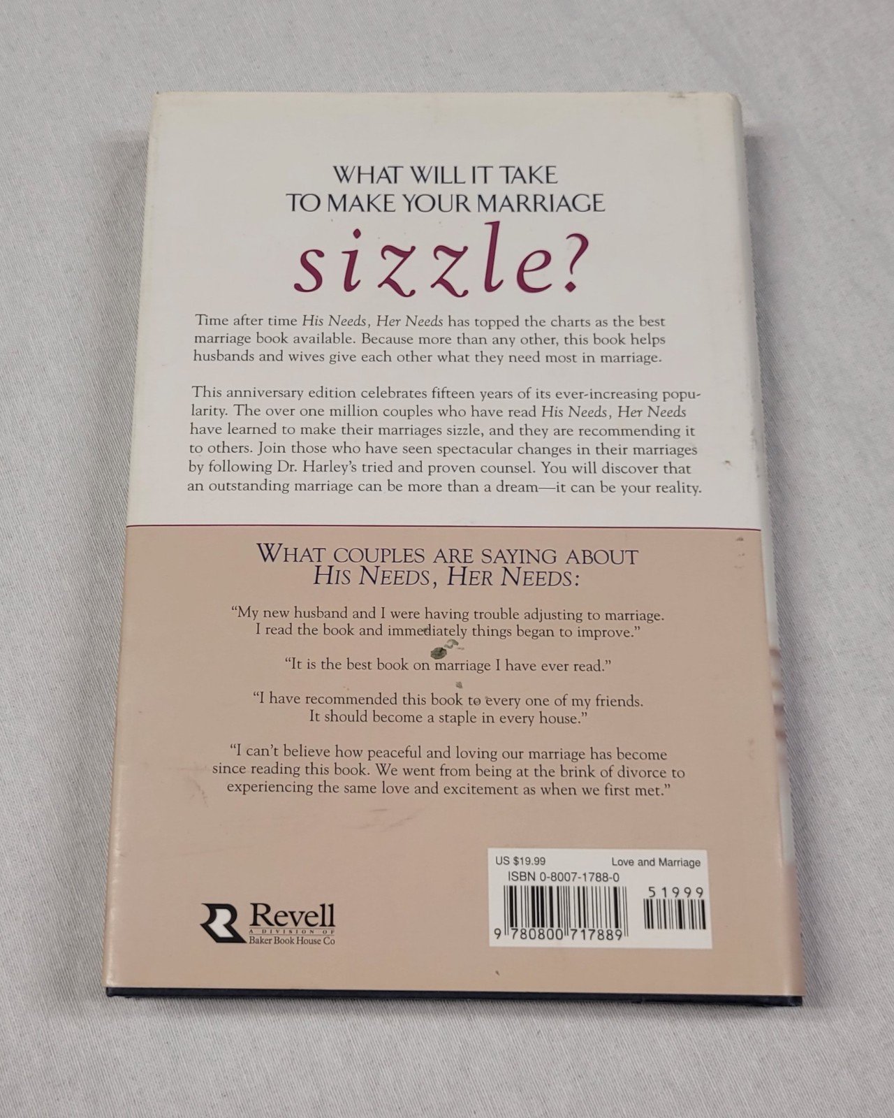 His Needs Her Needs by Willard F. Harley, Jr. (Hardcover)