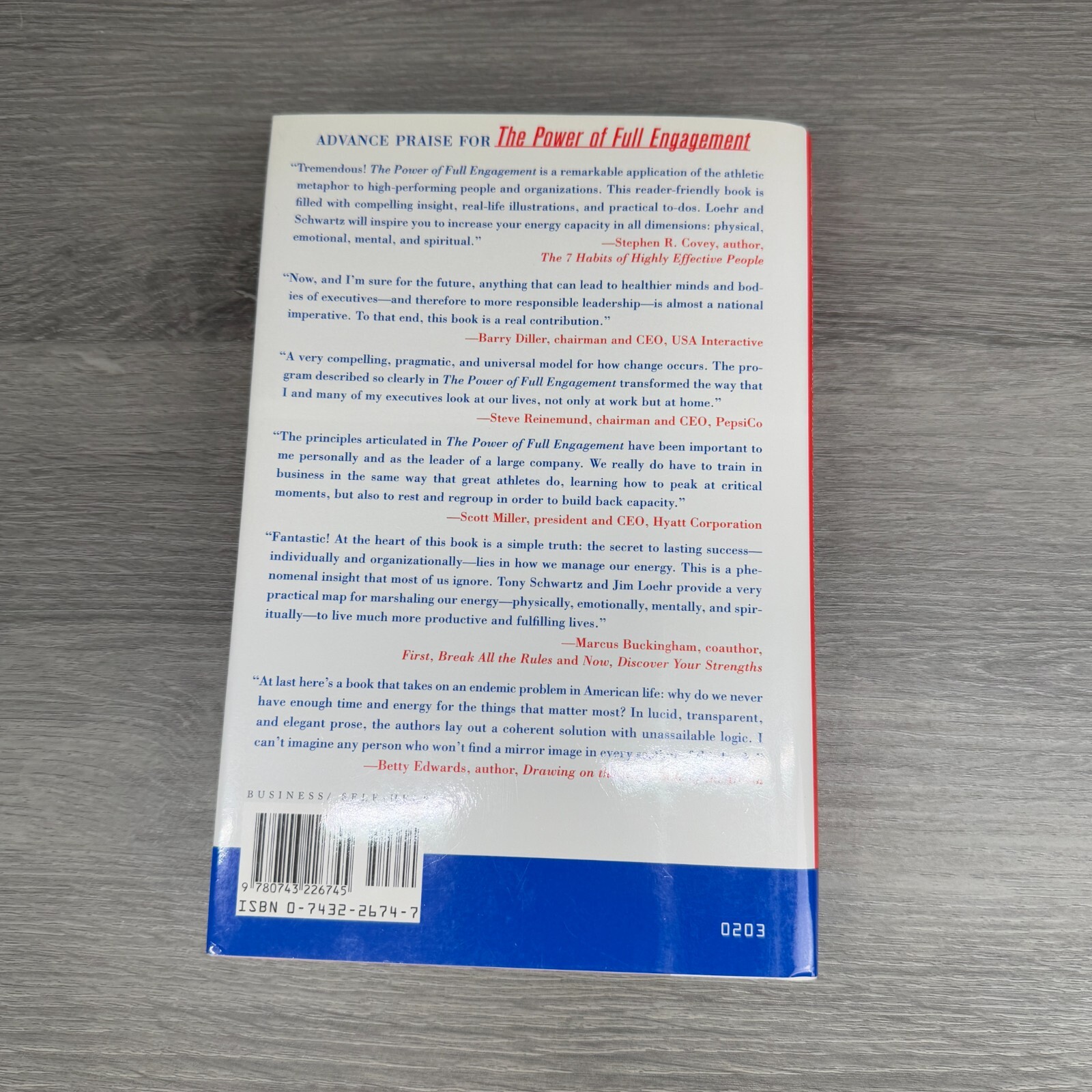 The Power of Full Engagement Jim Loehr & Tony Schwartz Managing Energy Book 2003