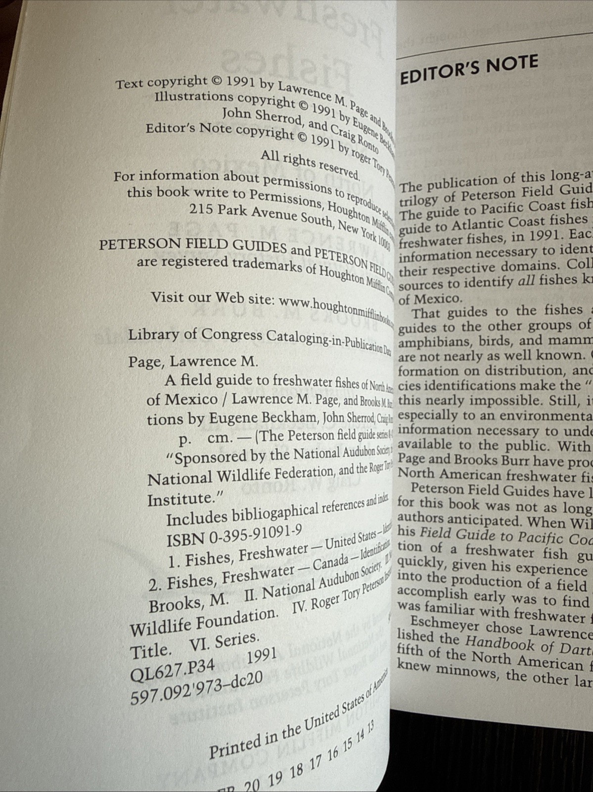 Paterson Field Guides – Fresh Water Fishes- Lawrence M.
