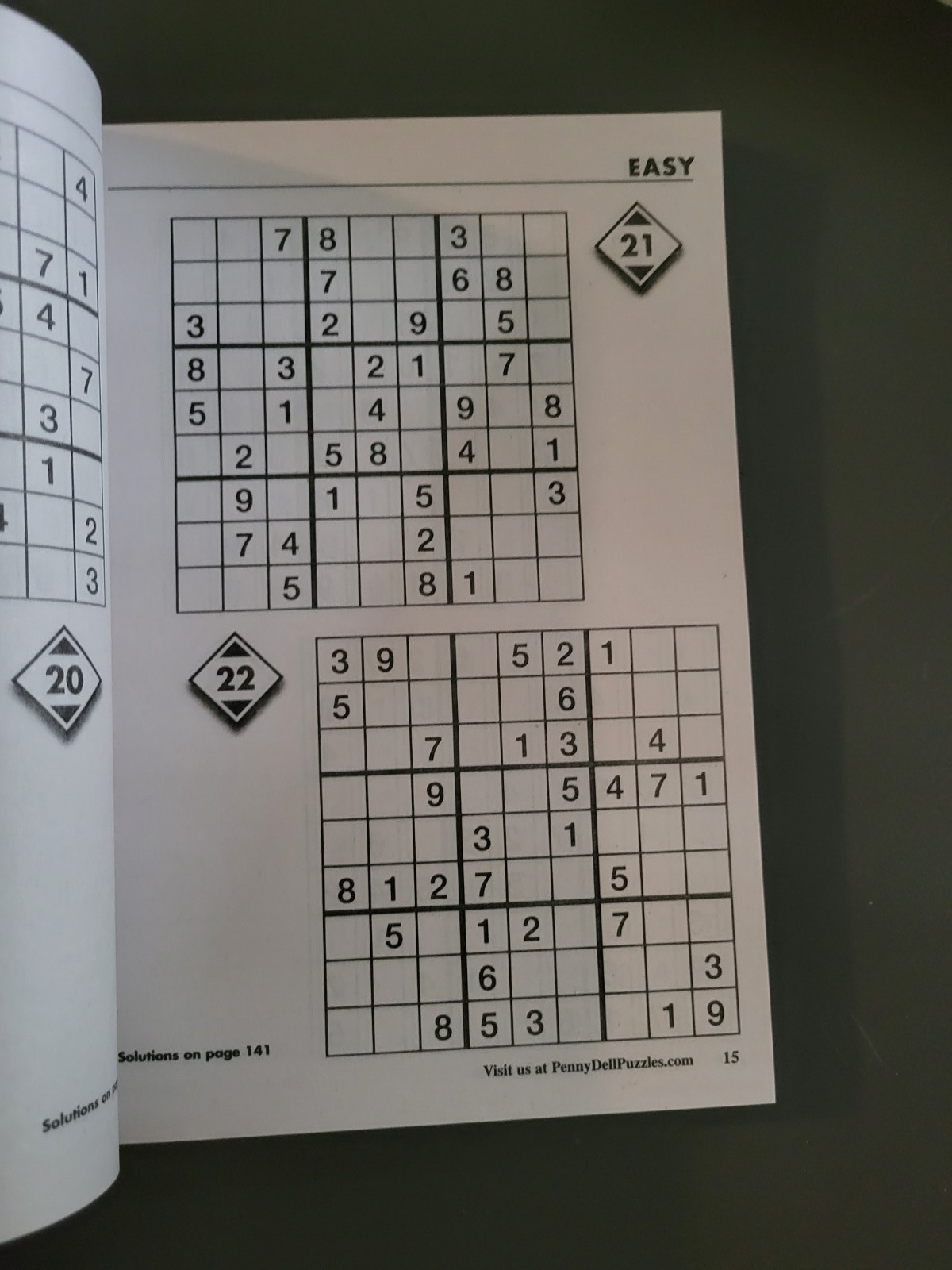 Lot of 3 SUDOKU Puzzle Books by Dell -Top Choice-Totally-Original – 450+ Puzzles