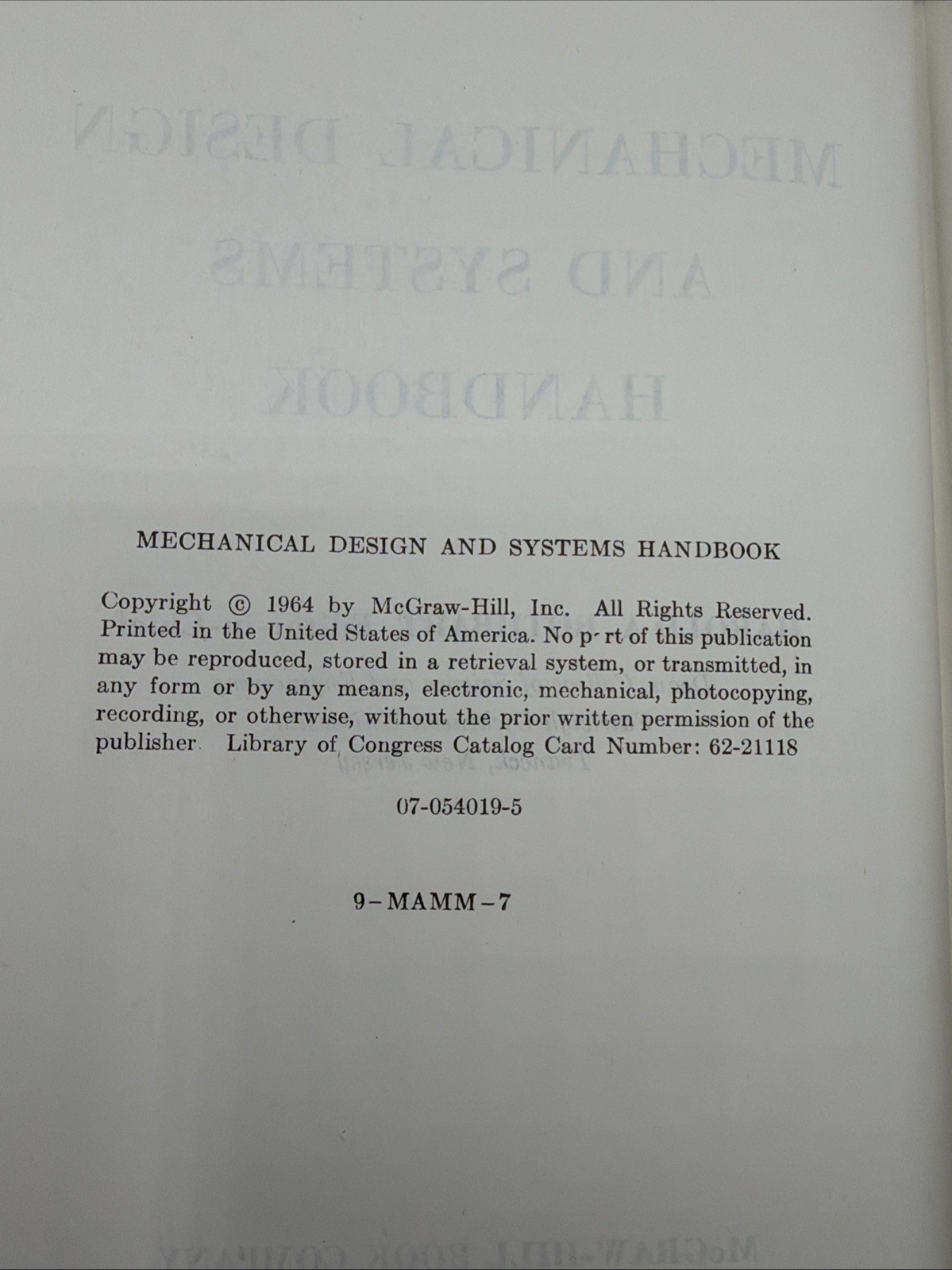 1964 Mechanical Design And Systems Handbook By Harold A Rothbart Hardcover