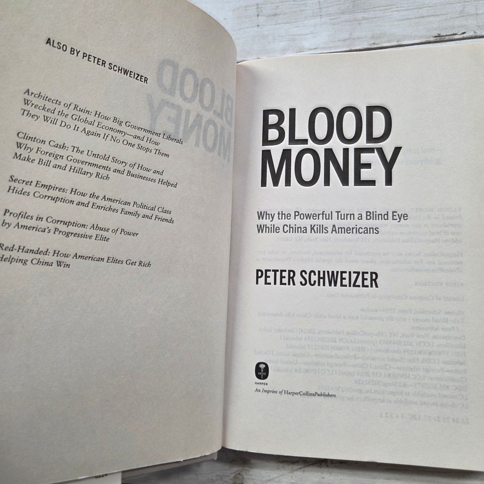 Blood Money Peter Schweizer China Kills Americans Hardcover 9780063061194 2024