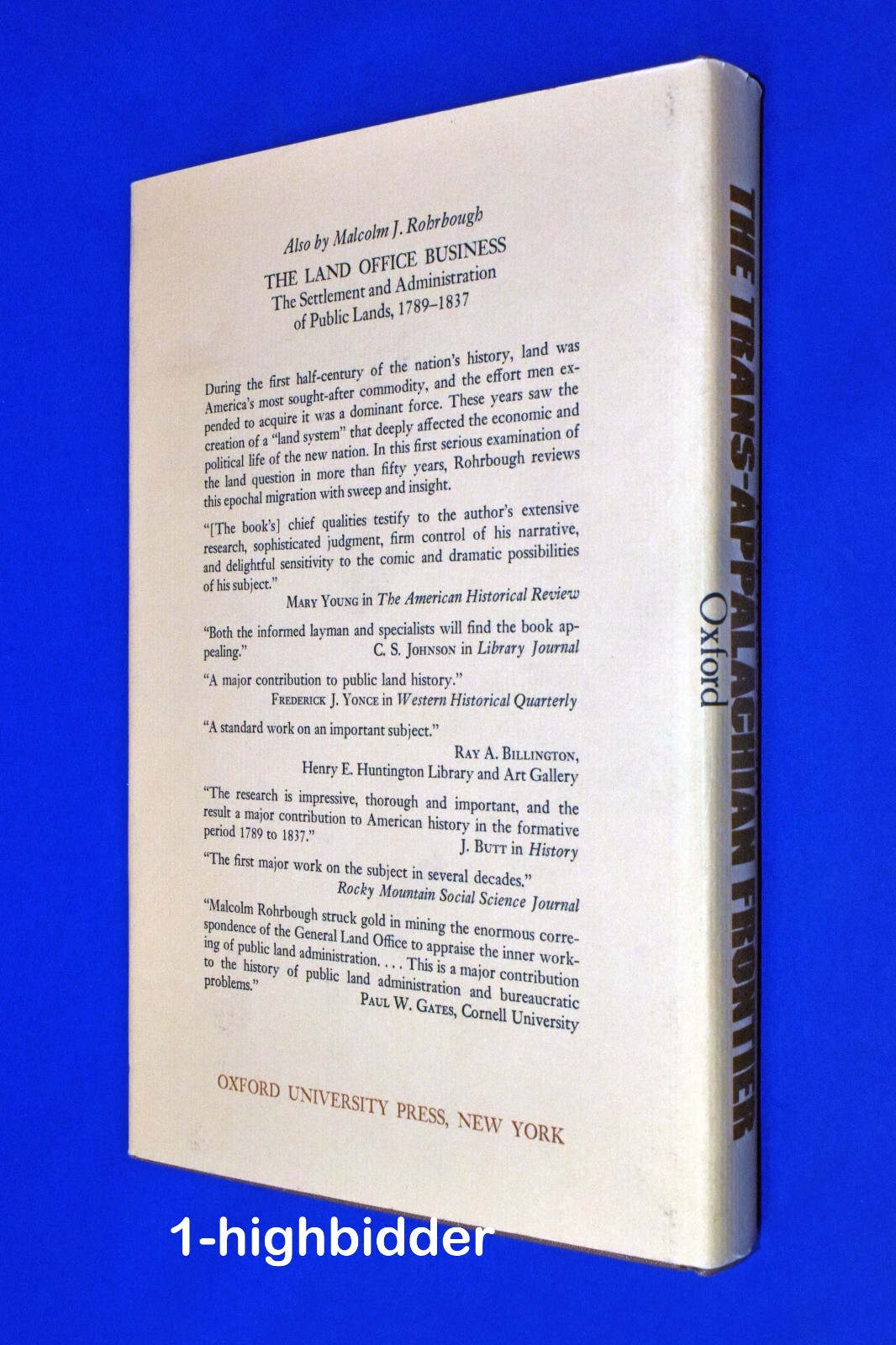 The Trans-Appalachian Frontier: People Societies & Institutions 1775-1850 1st Ed