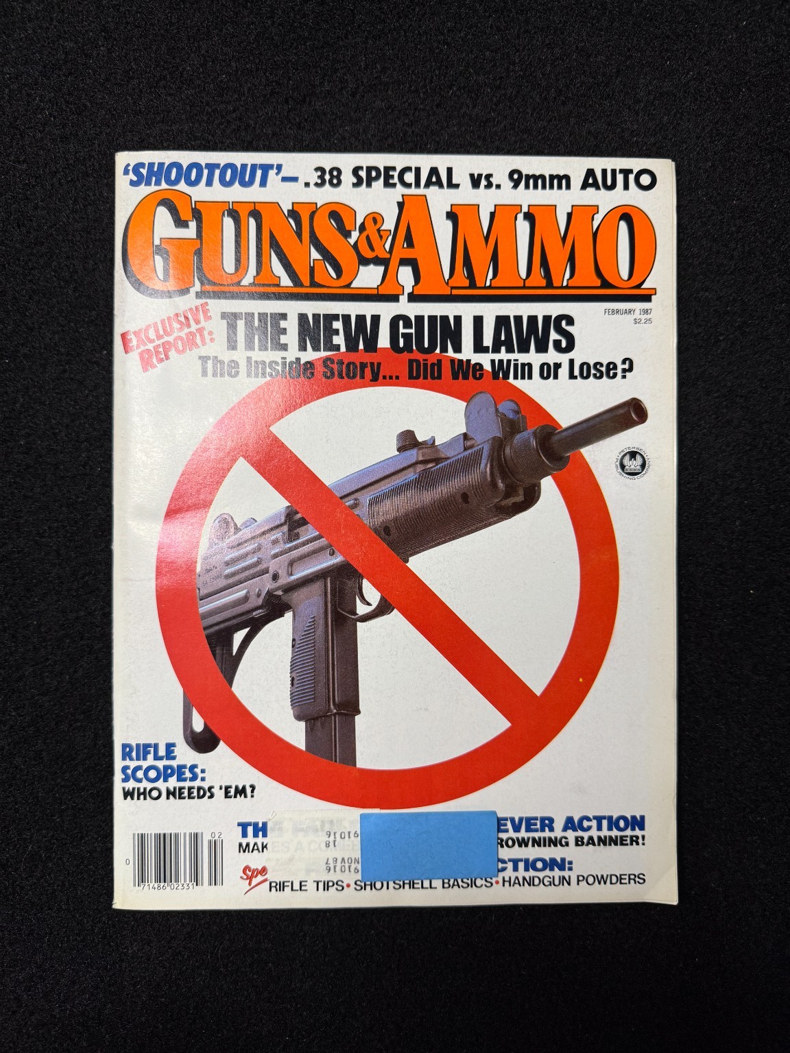 Guns & Ammo Magazine February 1987 New Gun Laws Firearms Hunting Vintage
