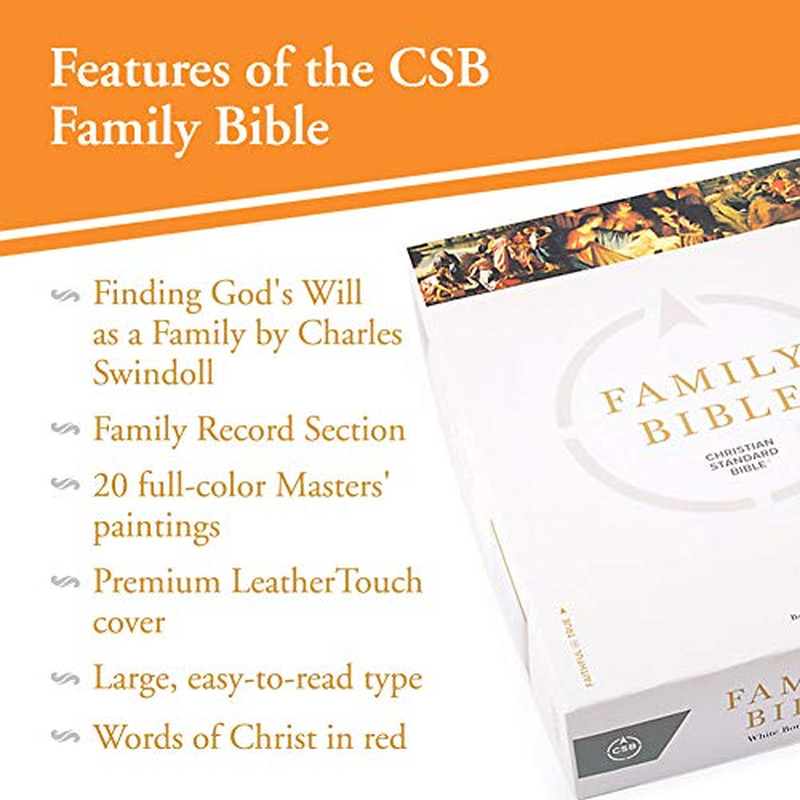 CSB Family Bible, White Bonded Leather over Board: Holy Bible