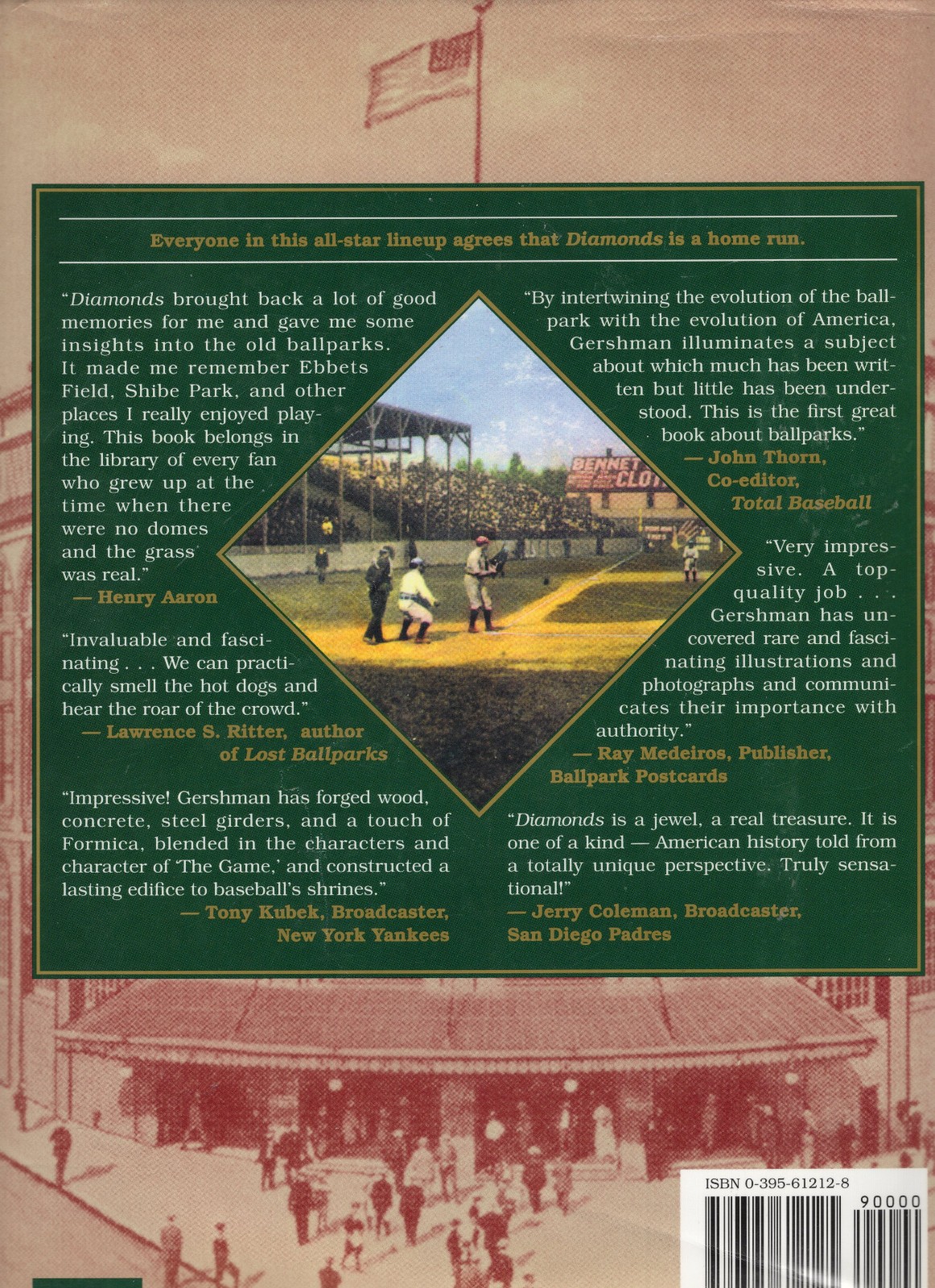 DIAMONDS, EVOLUTION OF BASEBALL PARKS, HARDCOVER, DJ, HOUGHTON MIFFLIN, 1993