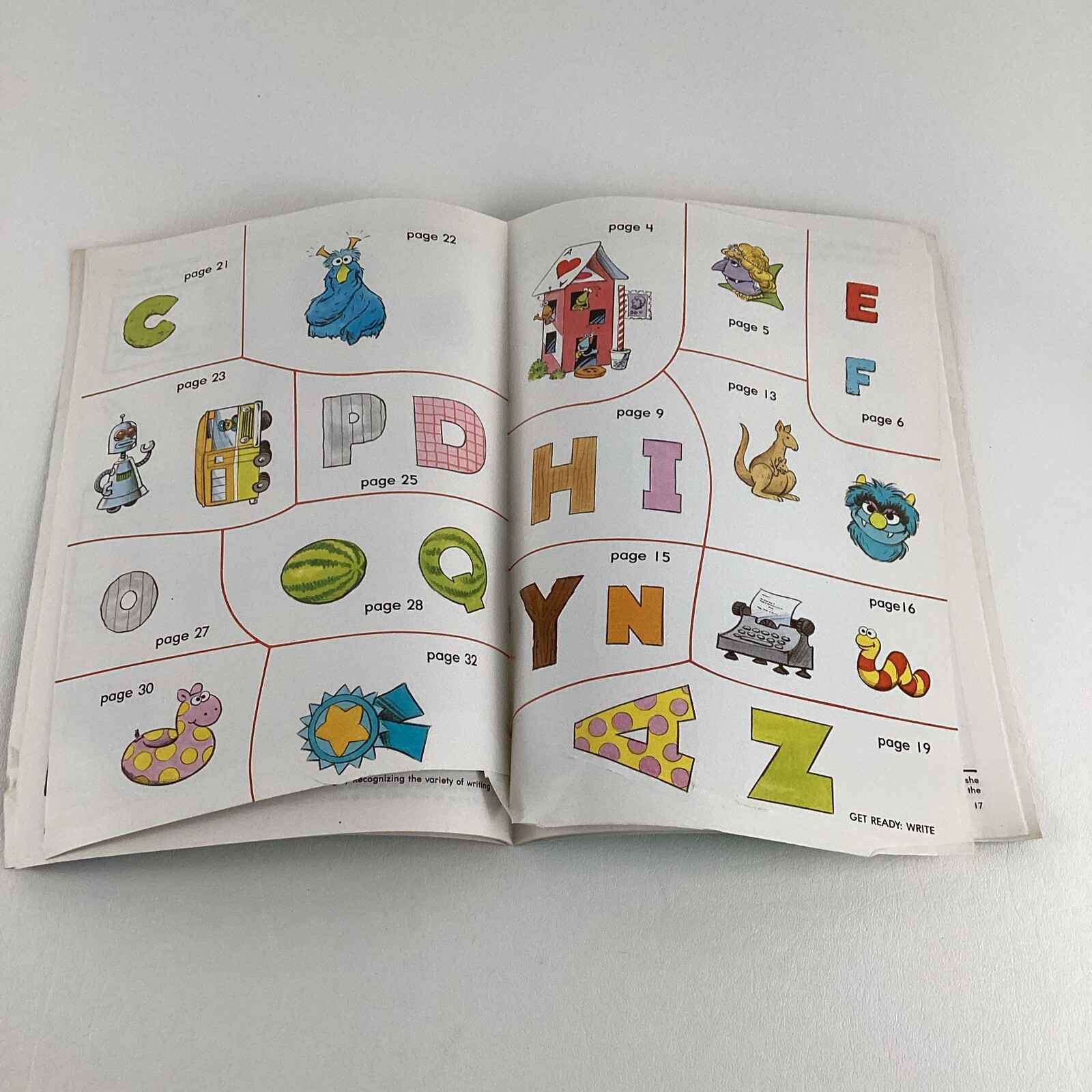 Sesame Street Get Ready Write Workbook Grover Intro To Writing Preschool Vintage