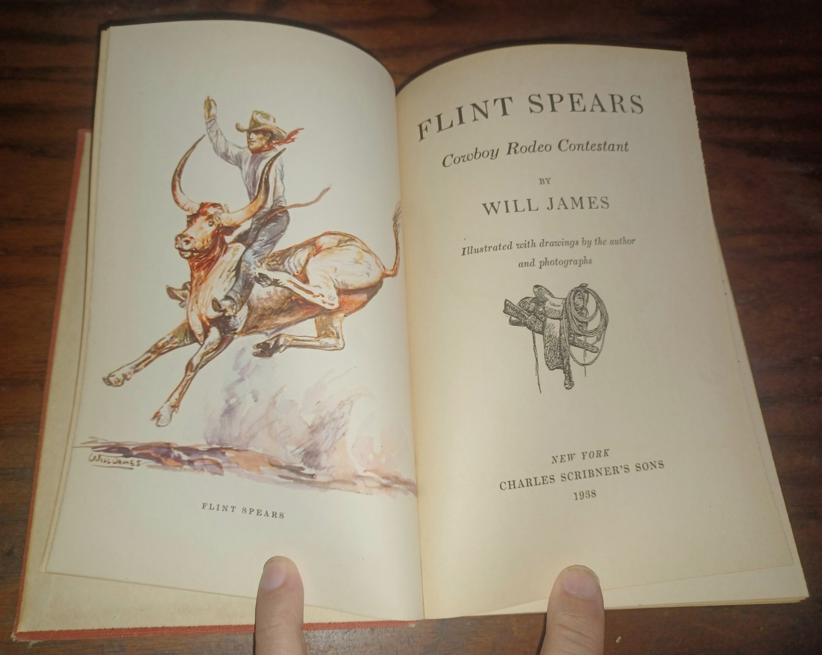 Will James / Flint Spears: Cowboy Rodeo Contestant / 1938 1ST PRINT HB ILLUS.