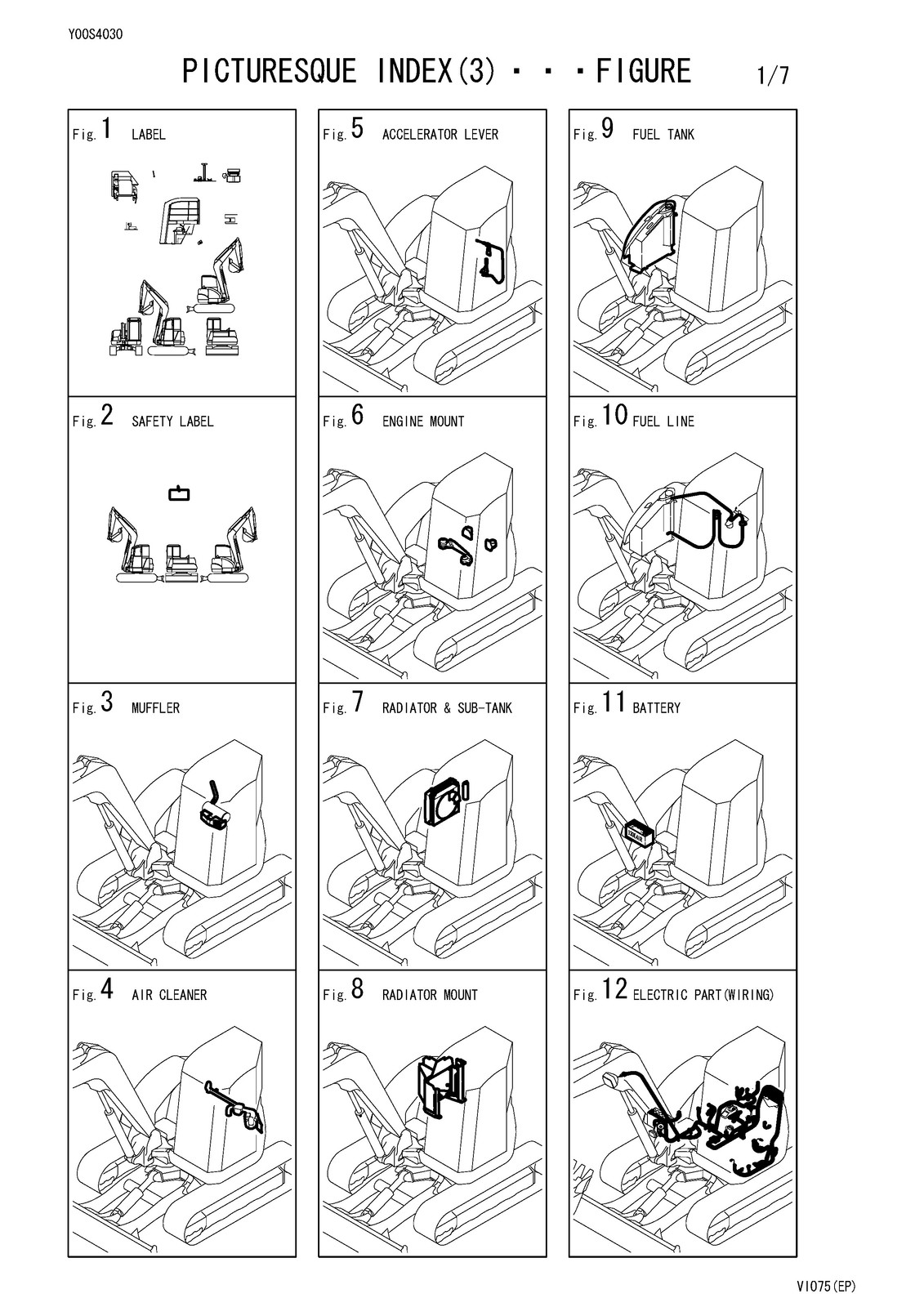 YANMAR ViO75 Excavator Parts Catalog Manual – BOUND – COVERS – XL FOLDOUT PAGES