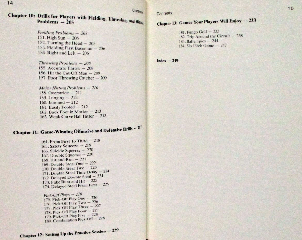 The Complete Book of Baseball Drills by Robert G. Hoehn 1977 HC book