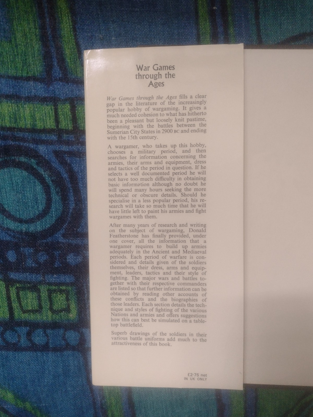 War Games through the Ages 3000 BC to 1500 AD hardback dustcover