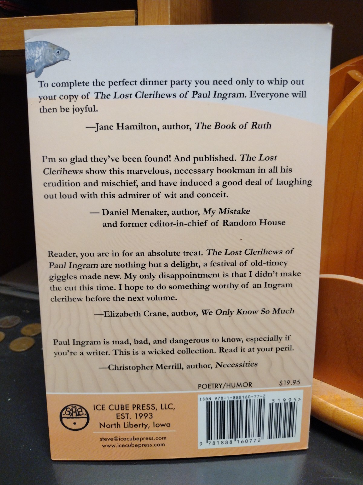 The Lost Clerihews of Paul Ingram Ice Cube Press 2014 Ill. Julia Anderson Miller