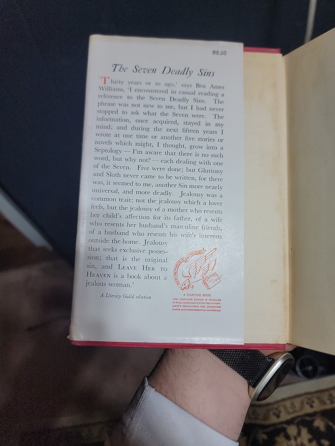 Vintage 1944 LEAVE HER TO HEAVEN By Ben Ames Williams – Hardcover Wartime 1st E