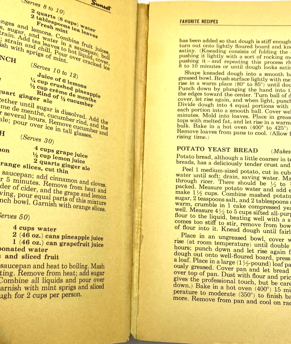 Sunset Cookbook of Favorite Recipes 1961 Vintage Cookbook 1252 Recipes PB