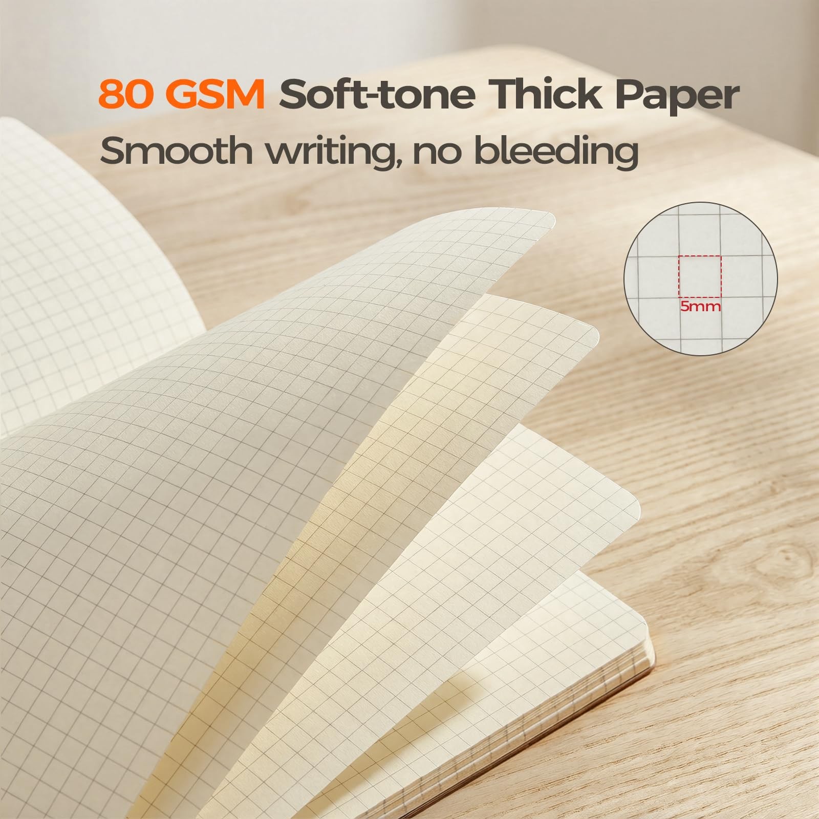 24 Pack Kraft Notebooks Bulk A5, 60 Pages Grid Graph Journals, 8.3×5.5 Inches…