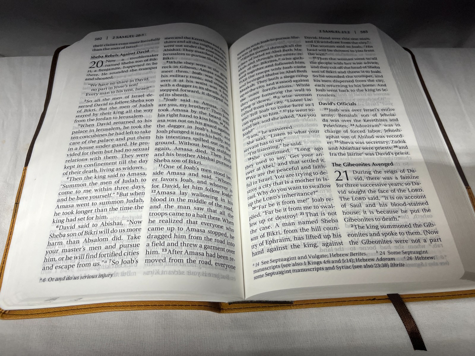 Holy Bible NIV Zondervan Italian Duo Tone Leather 2011 Large Print Yellow Brown