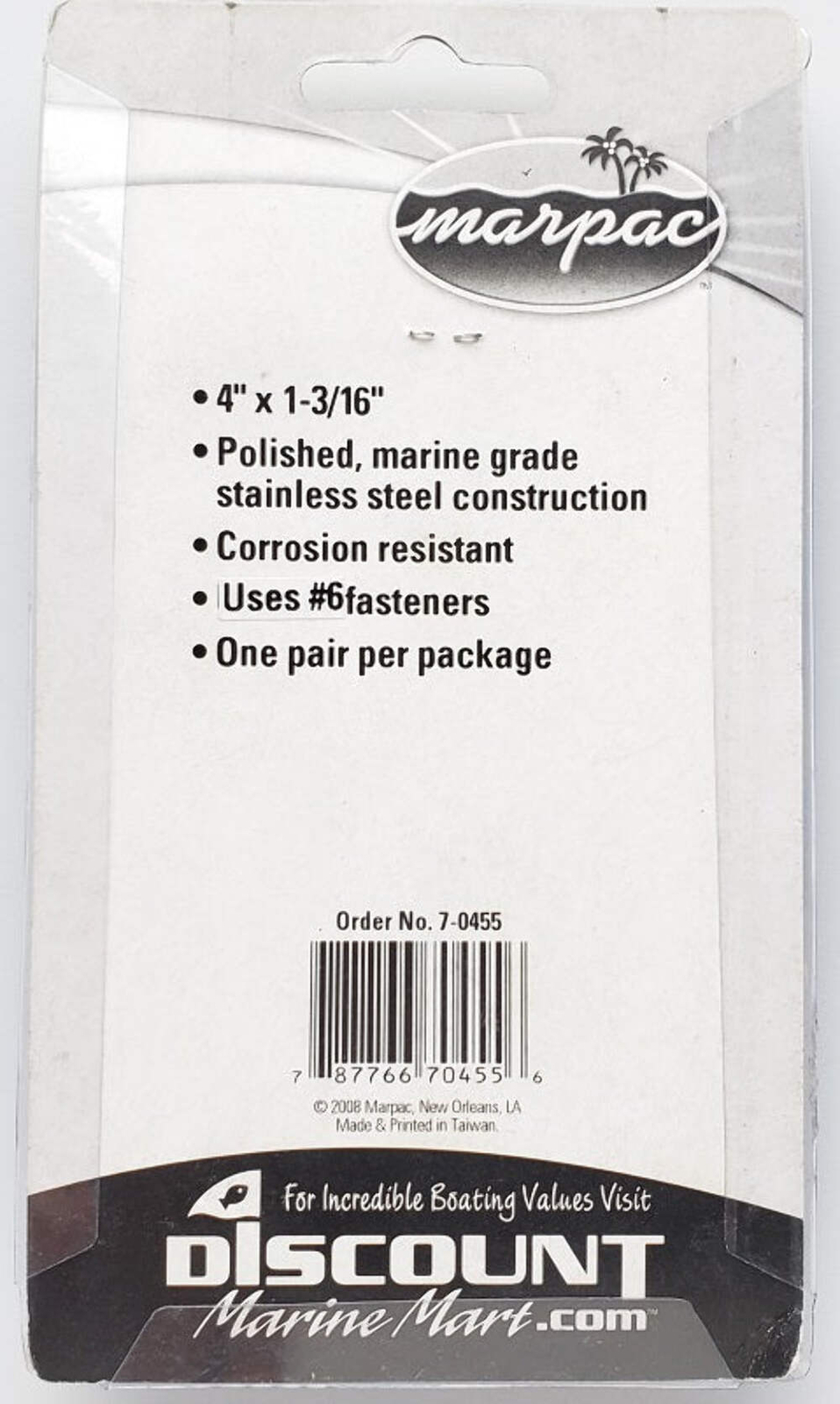 Marpac 4″ x 1-3/16″ Stainless Steel Strap Hinge 7-0455