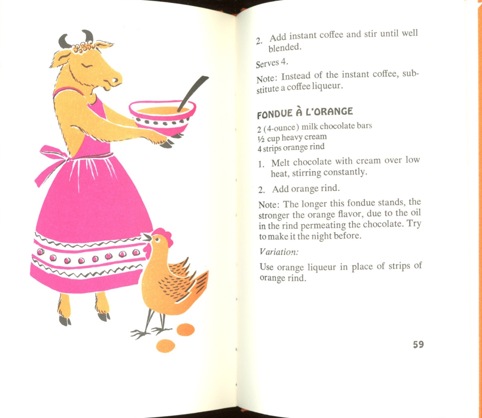 FABULOUS FONDUES Cookbook Peter Pauper Press Cute Color Illustrations
