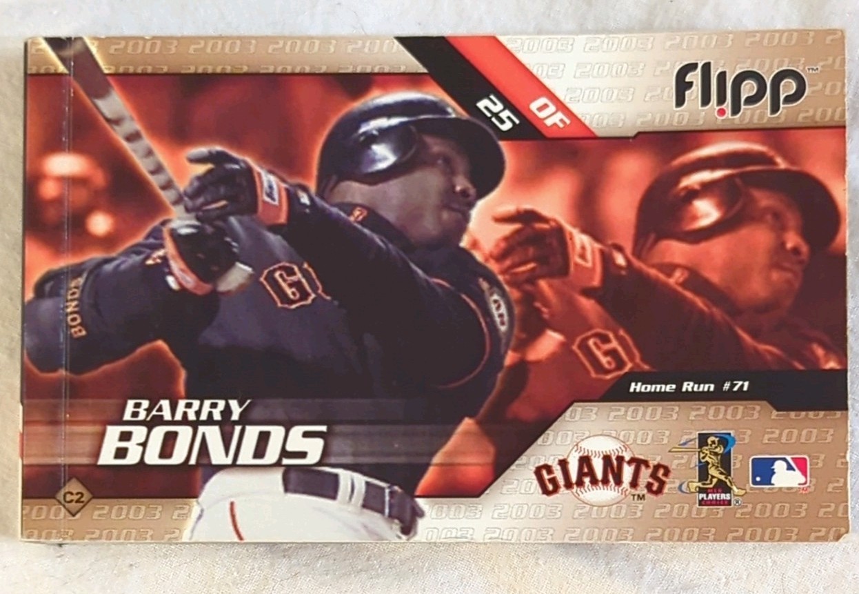 Flipp Barry Bonds Giants 2001 Booklet Home Run #71 & Another Milestone
