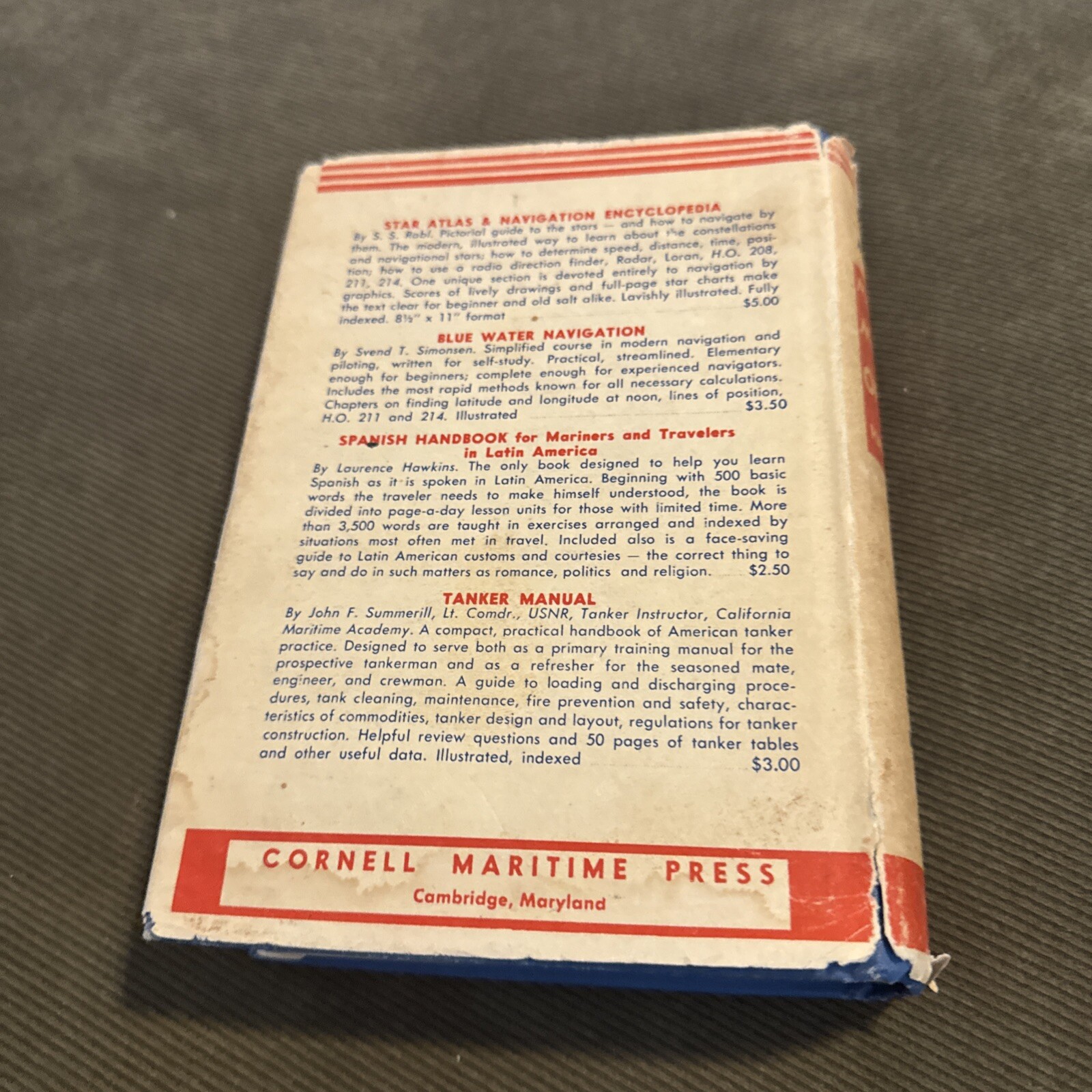 Vintage 1950 Merchant Marine Officers’ Handbook With Sleeve by Macewen William A