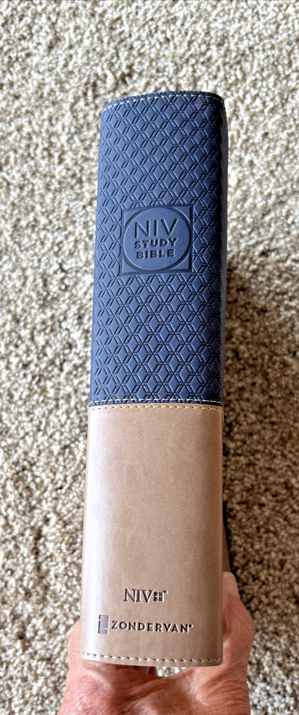 NIV Study Bible Fully Revised Edition Leather Soft Zondervan Blue/Tan