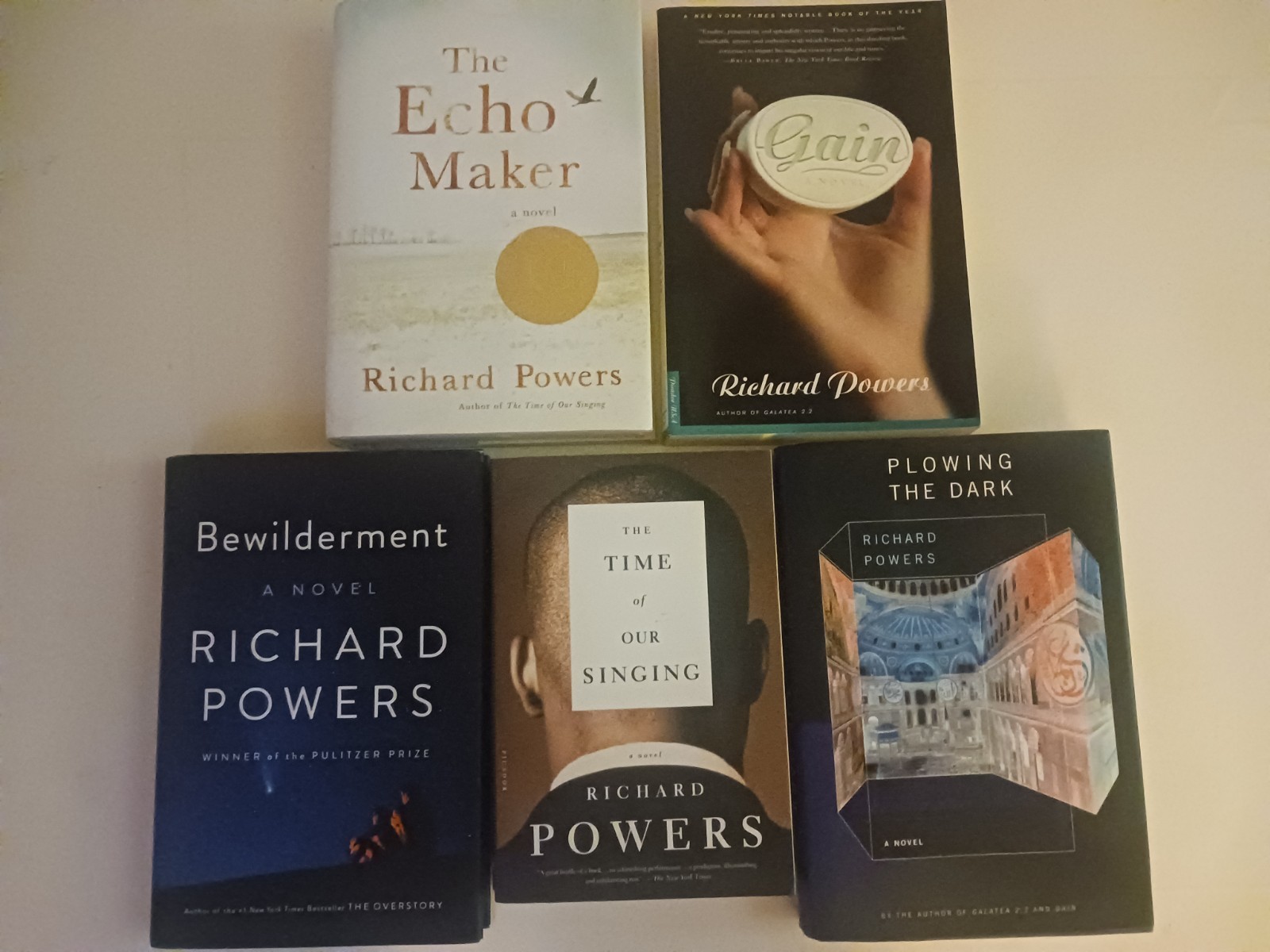 Richard Powers 5 Book Lot Bewilderment, Plowing The Dark, Gain, The Echo Maker