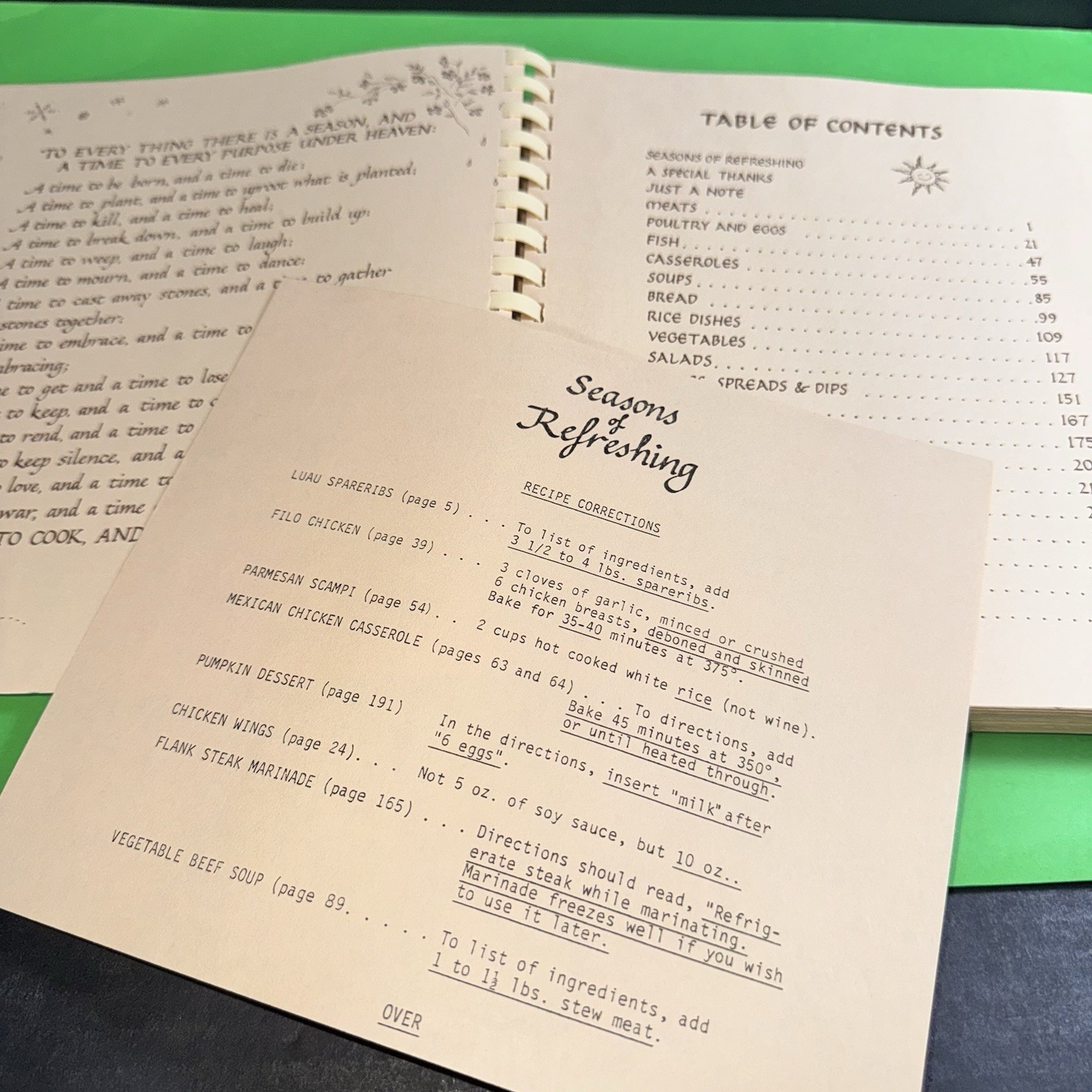 Seasons of Refreshing: A Piecemaker Cookbook Volume 1, 1986 Costa Mesa, Calif.