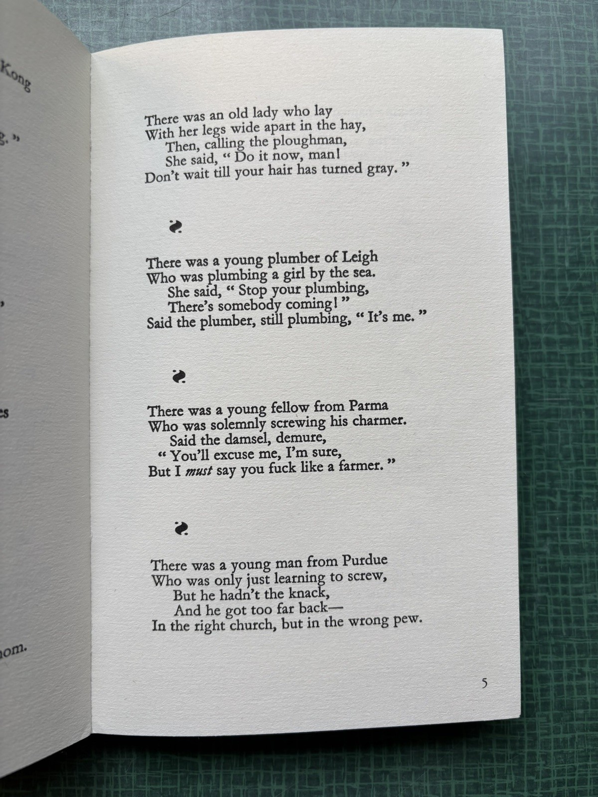 Dirty Little Limericks ~ Avenel Books (1980 Humor Poetry, Hardcover w/ DJ)