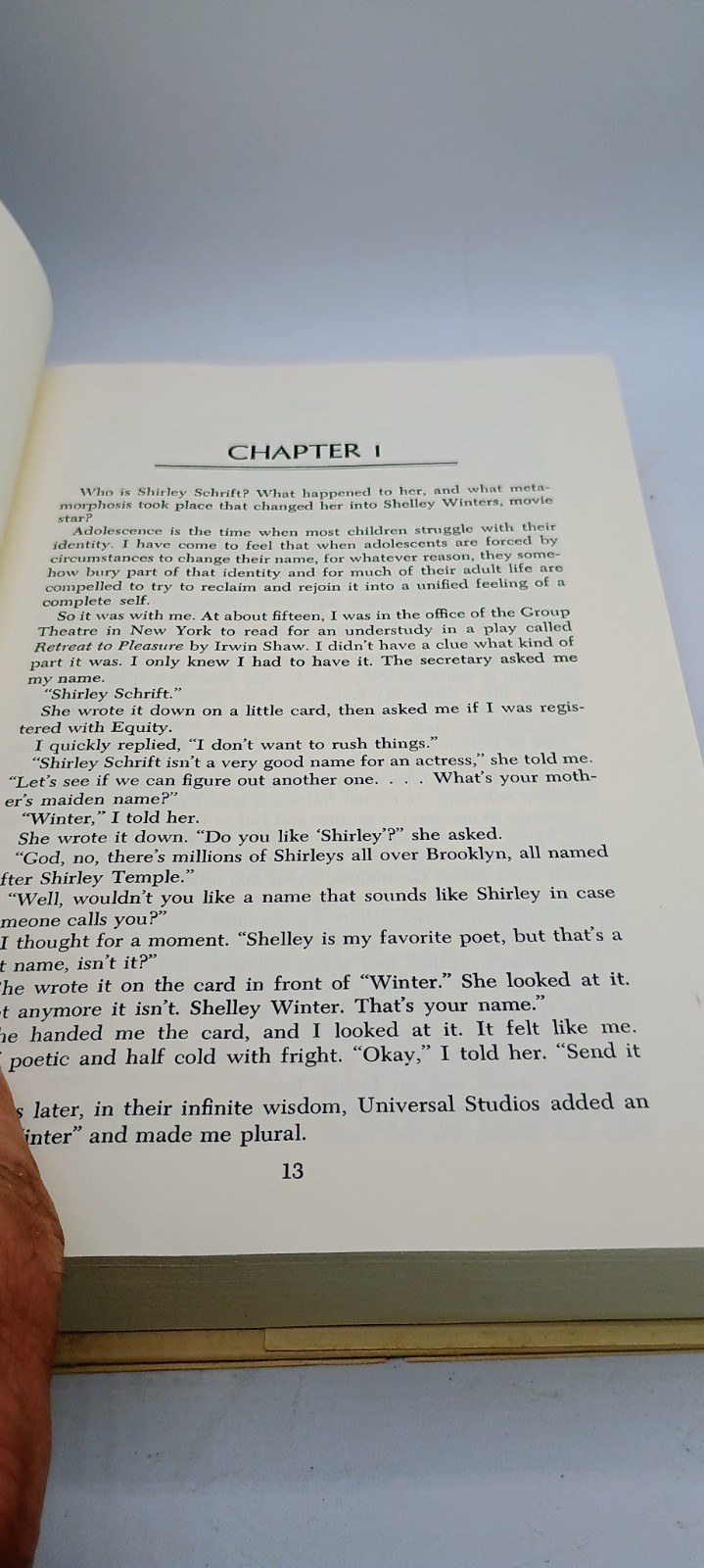 Vintage Book Shelley: Also known as Shirley – Shelley Winters 1980 Hardback BB6