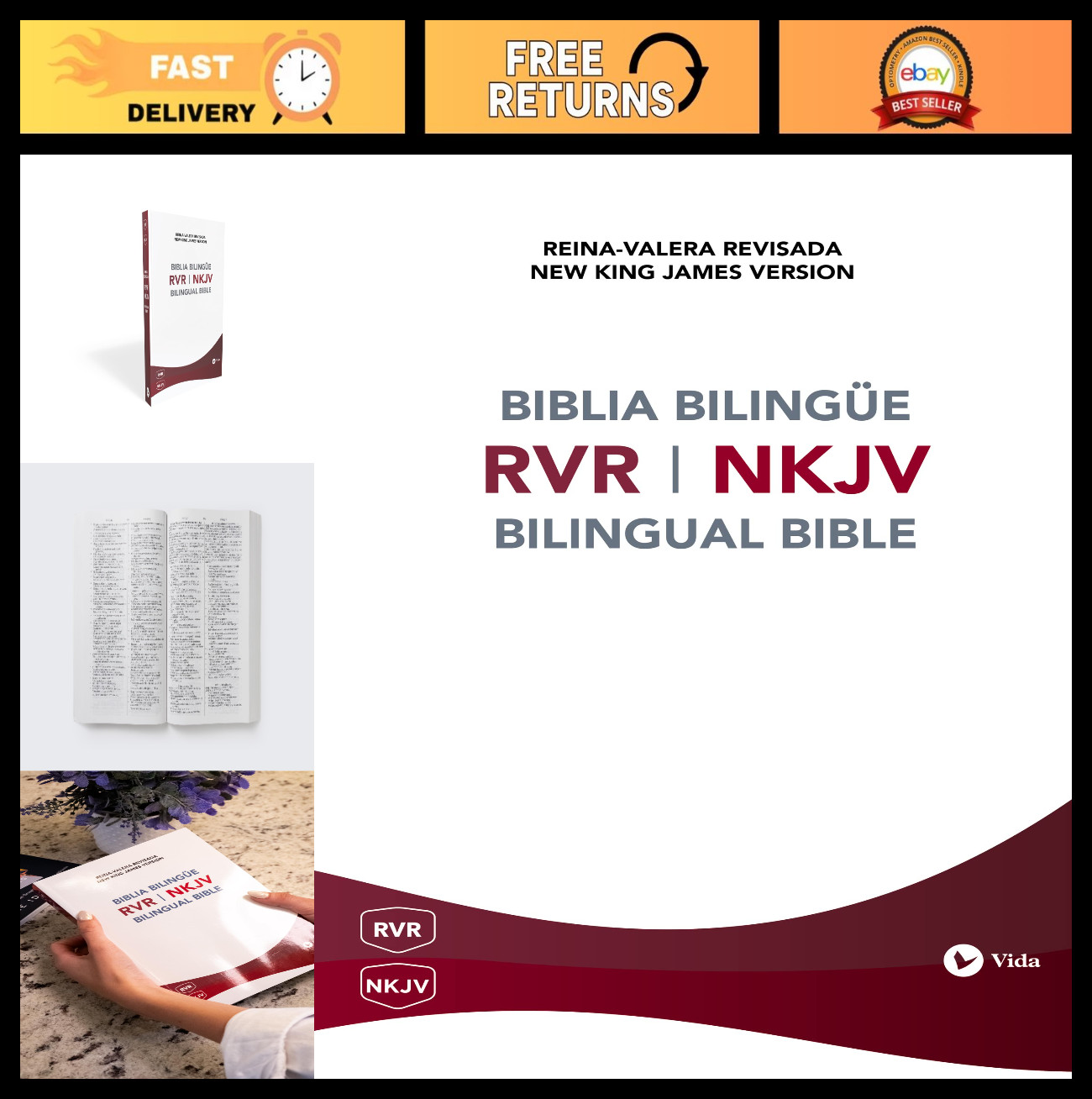 Bilingual Bible NKJV/RVR Softcover – Spanish/English Edition, Durable & Portable