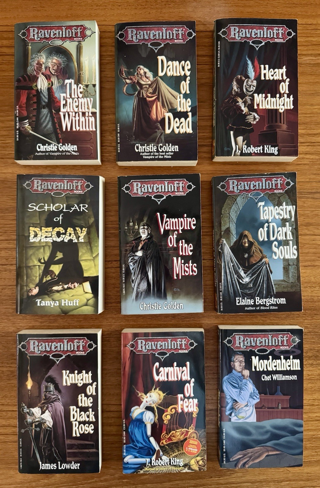 RAVENLOFT 9x PAPERBACK Book LOT Fantasy Horror TSR Christie Golden J ROBERT KING