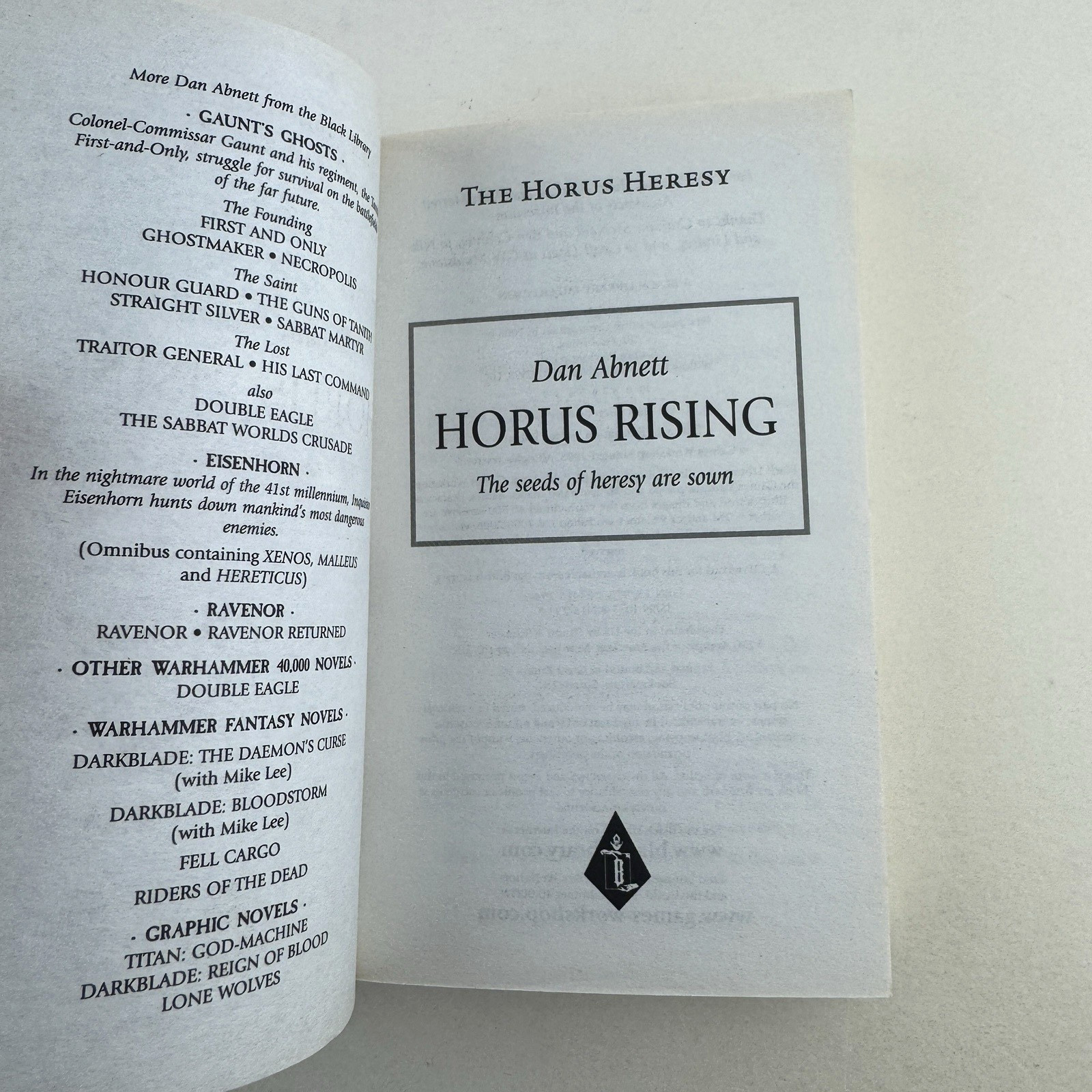 Horus Rising + False Gods Warhammer 40K Horus Heresy 1-2 Paperback Lot MMPs