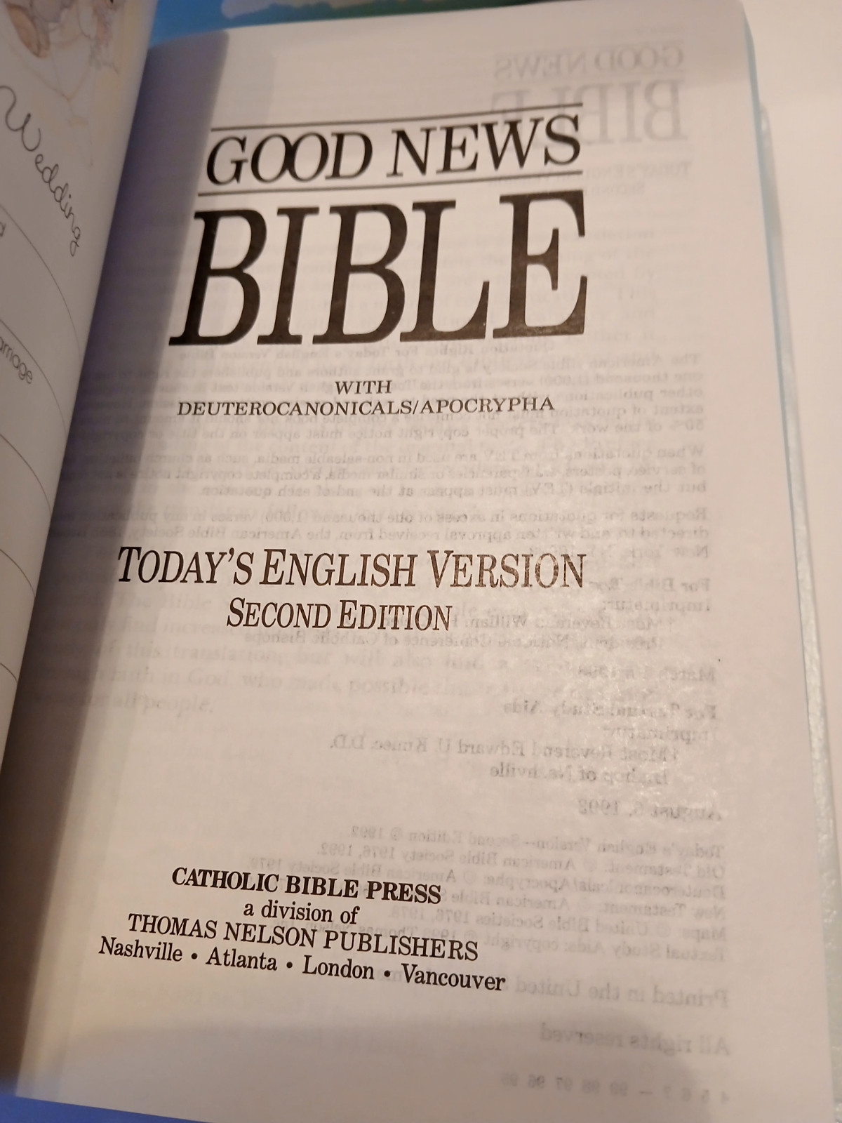 PRECIOUS MOMENTS BIBLE FOR CATHOLICS Catholic Bible Press Todays English Version