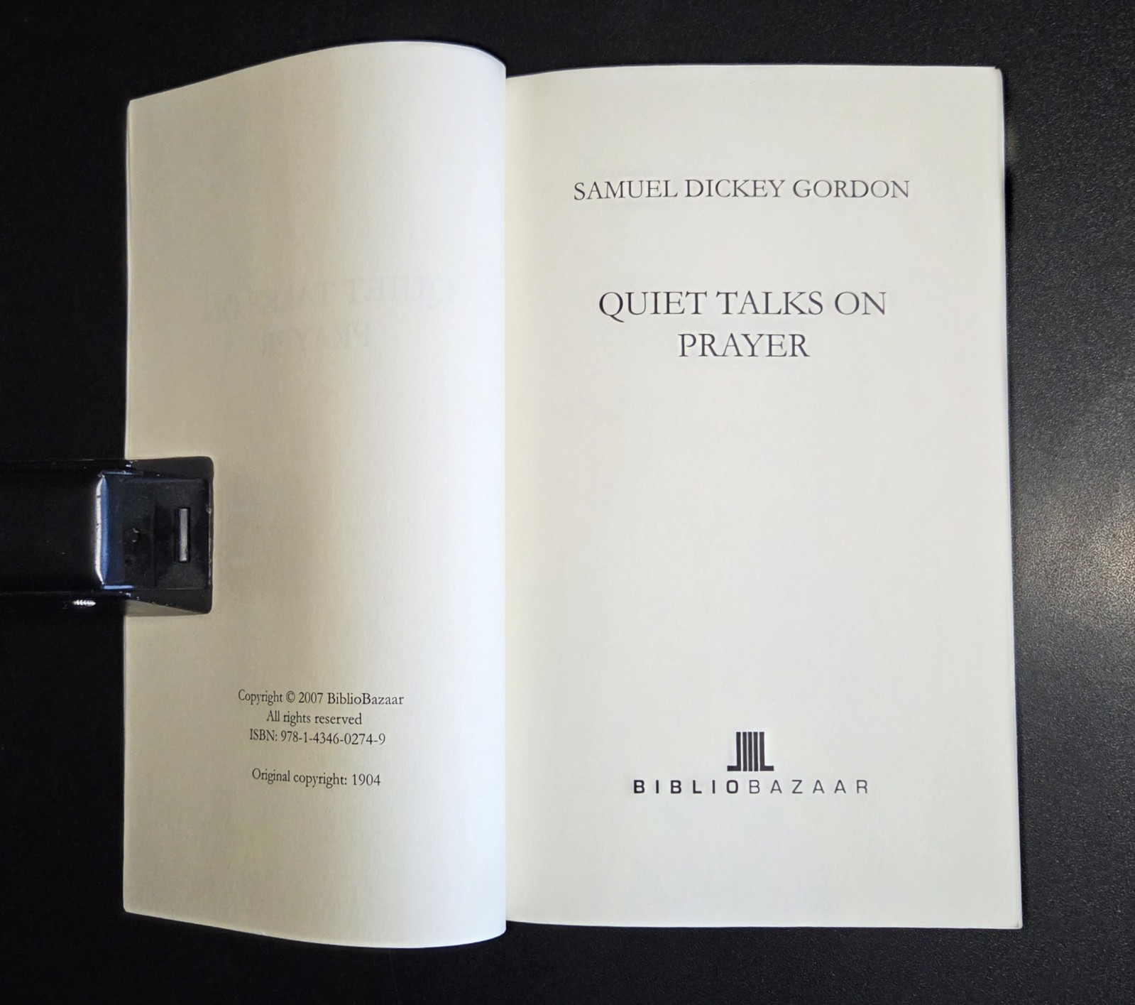 QUIET TALKS ON PRAYER – Samuel Dickey Gordon (2007) As New