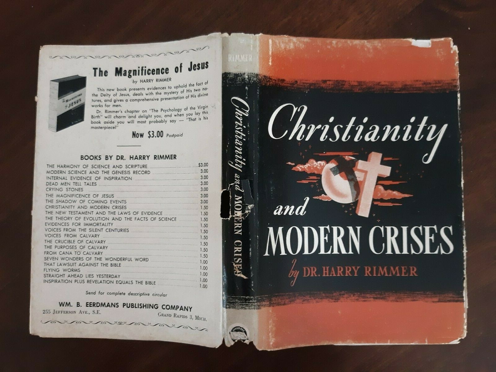 Christianity and Modern Crises by Harry Rimmer, D.D., LL.D. HC/DJ 1947
