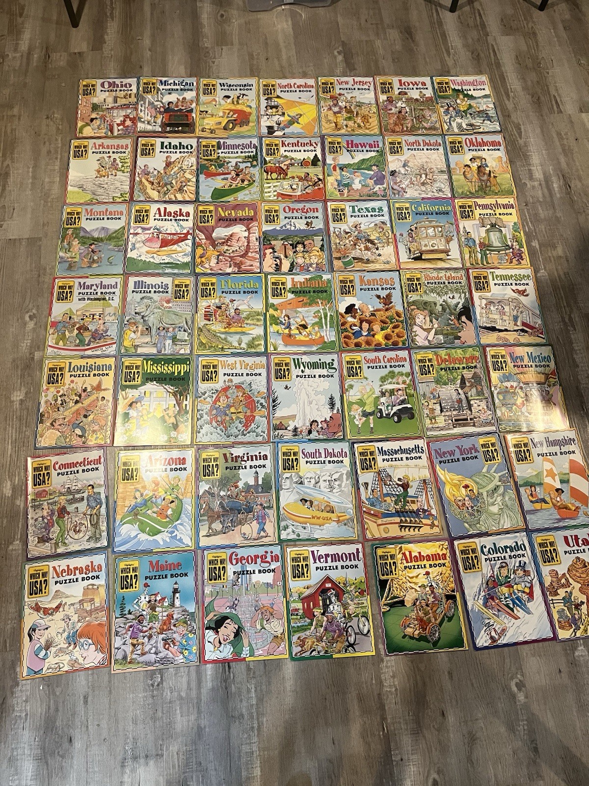 VTG Highlights Which Way USA? 50 State Puzzle Books/Maps Travel Learn Geography