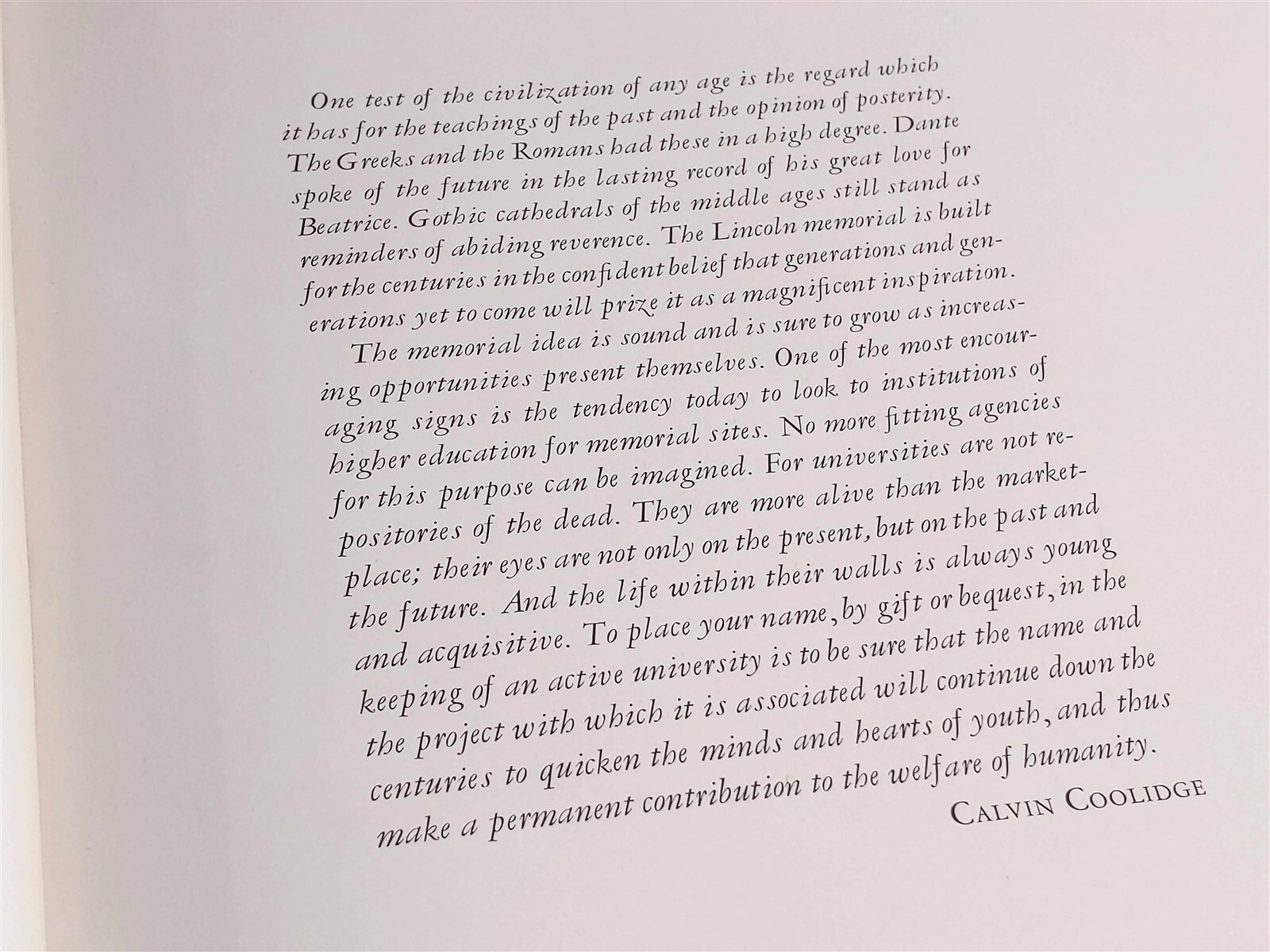 Great University Memorials 1925 University of Chicago Preface Calvin Coolidge