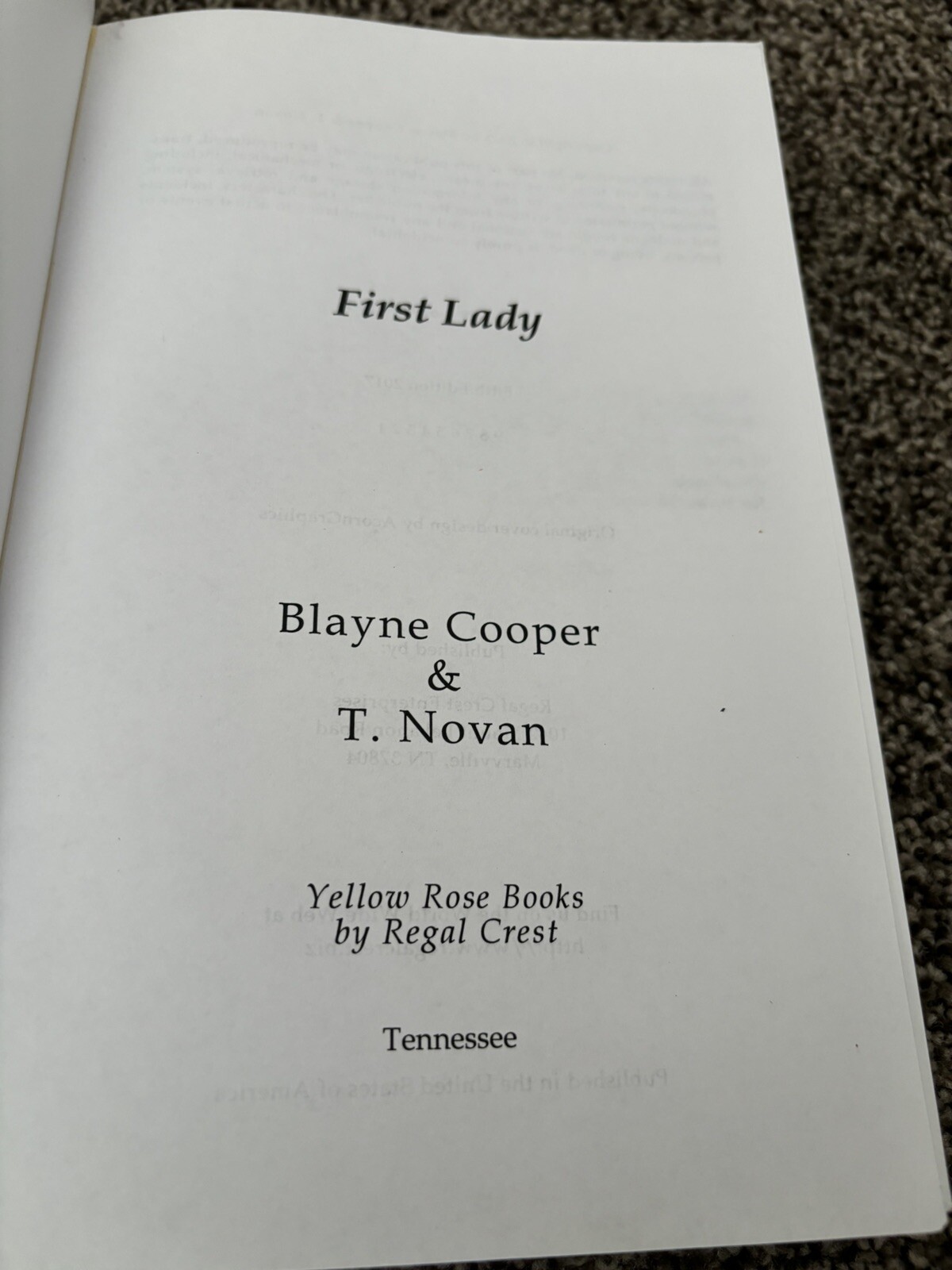 MADAM PRESIDENT & First Lady Lot Of Paperbacks By Blayne Cooper & T Novan