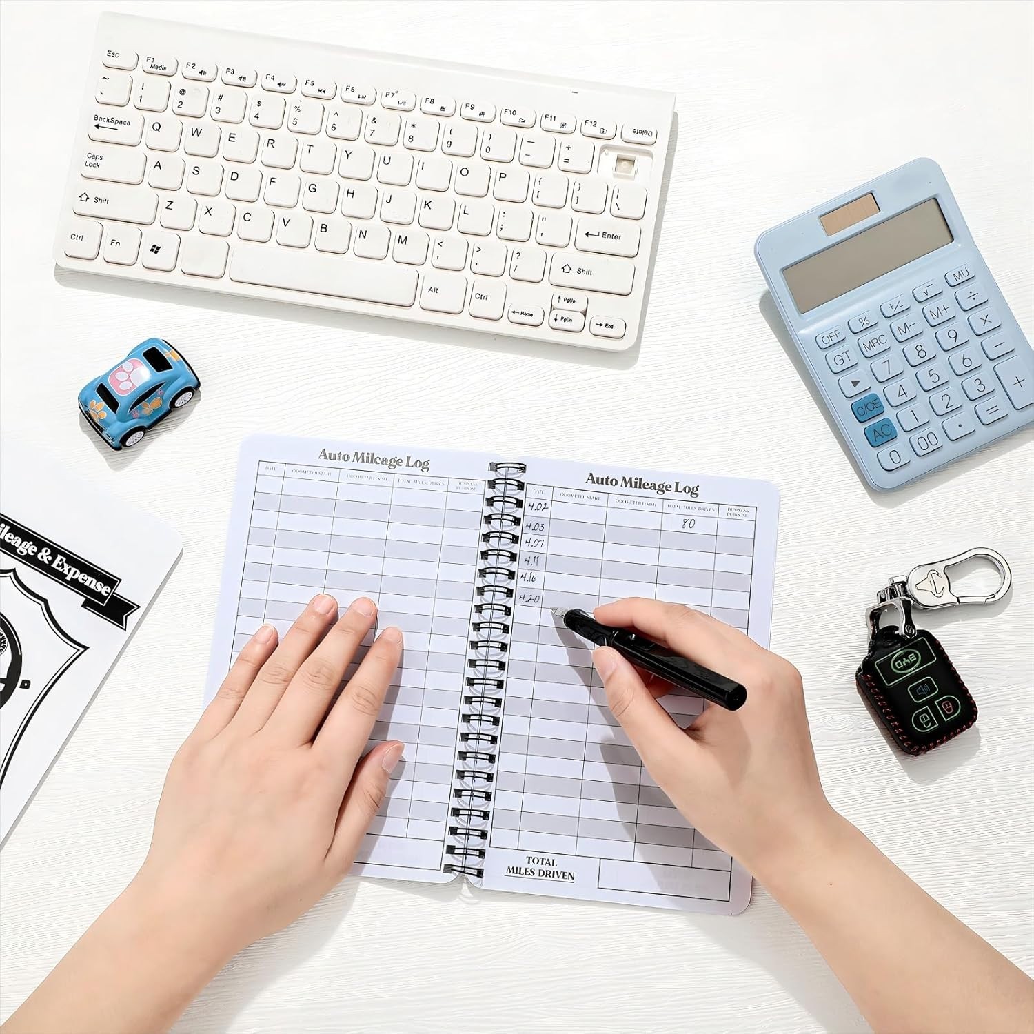 Durable Mileage & Expense Log Book Set – 2 Pieces, Classic Color, 5 x 7.87 Inch