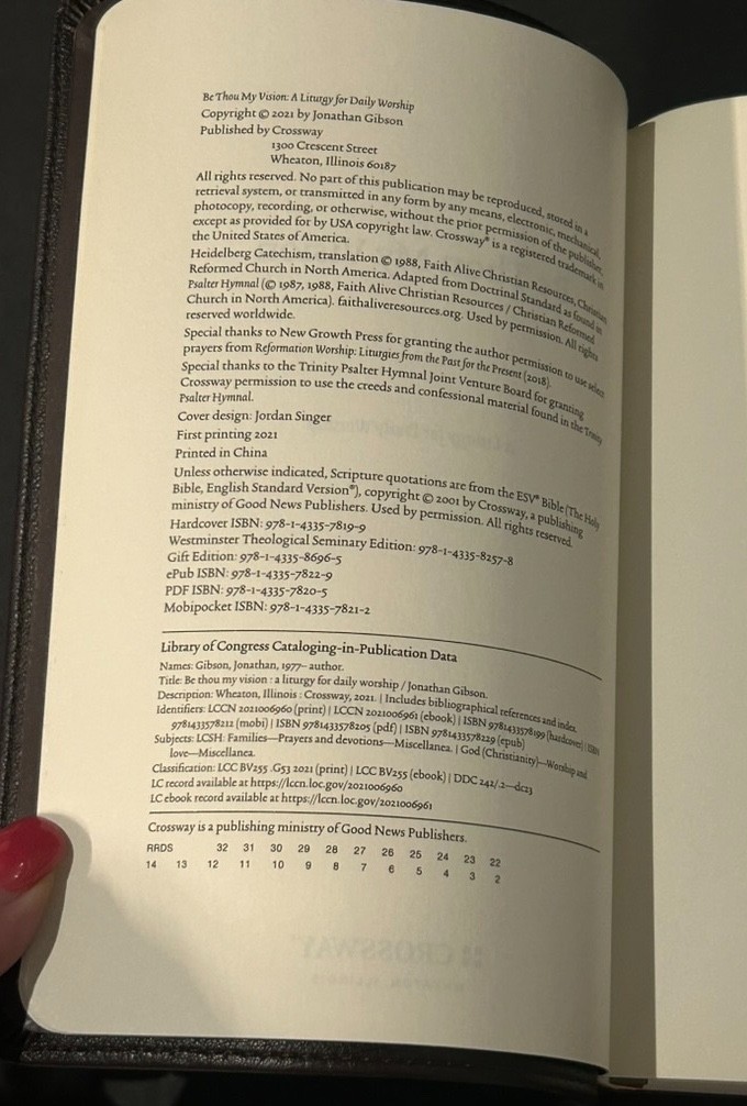 Be Thou My Vision: A Liturgy for Daily Worship (Gift Edition) Gibson, Jonathan