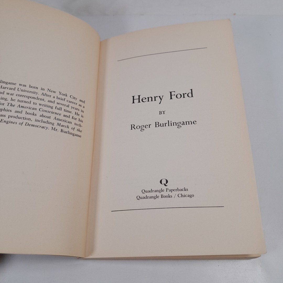 Henry Ford by Roger Burlingame, Paperback, 194 Pages