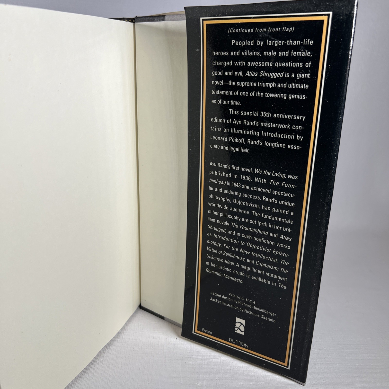 Atlas Shrugged Ayn Rand – 35th Anniversary Ed HB DJ 1st print VG Cond MB
